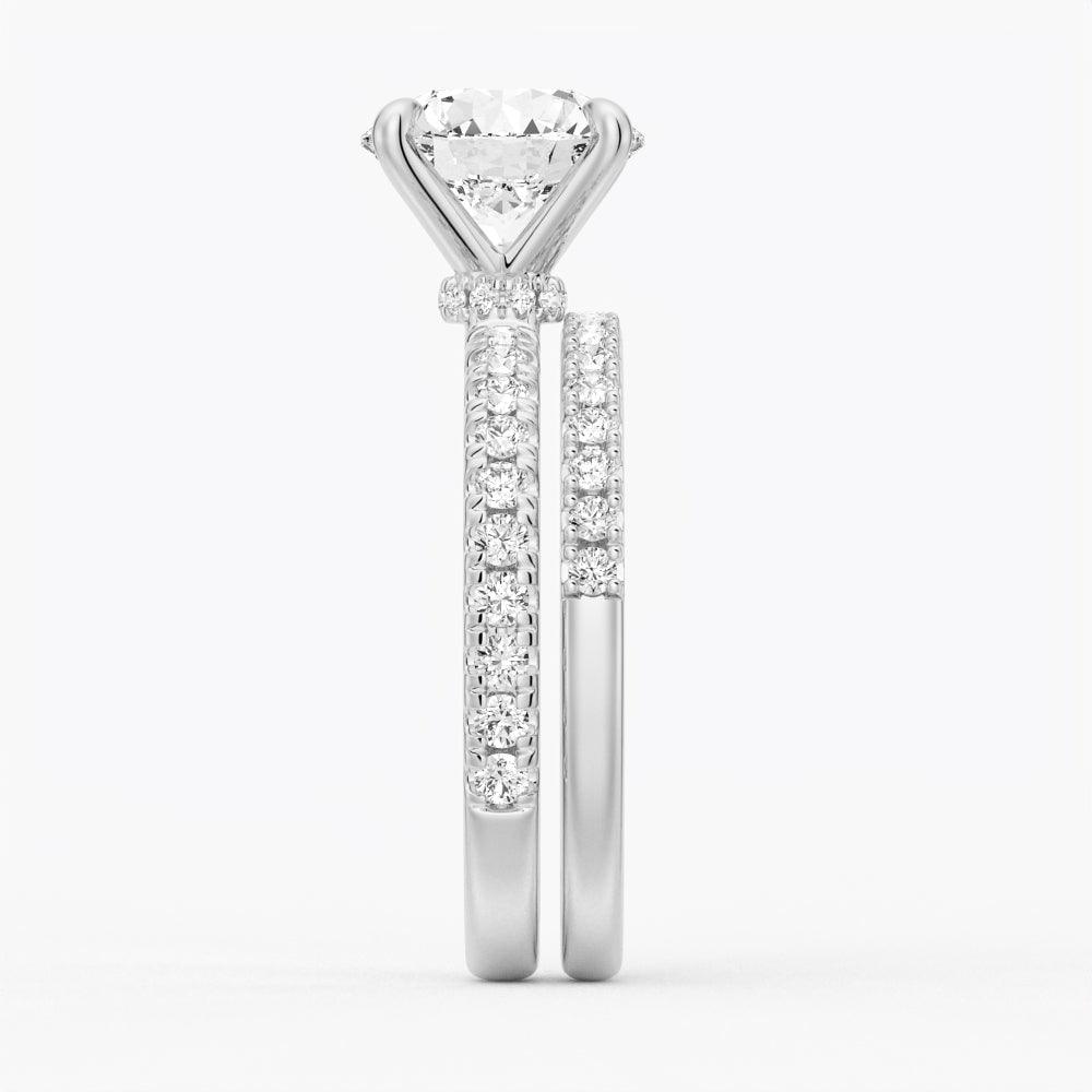 1.5 Carat Round Moissanite Engagement Ring with Pavé Band & Hidden Halo - Perfect for Proposals, Weddings & Anniversary Gifts