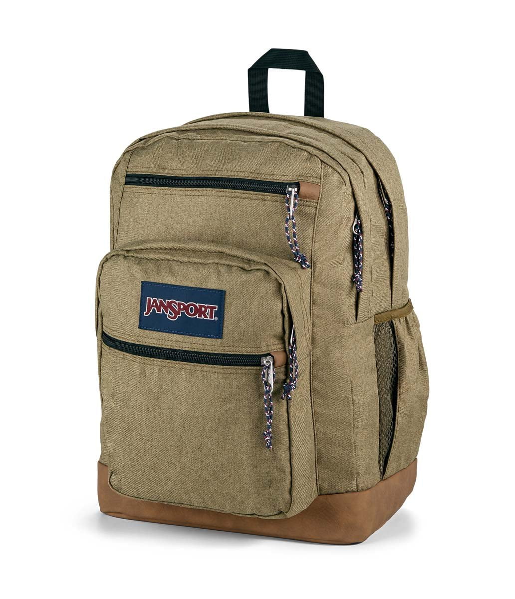 JanSport Cool Student Backpack - Durable Army Green Letterman Polyester School Bag for College & High School | Perfect for Daily Use, Travel & Outdoor Activities