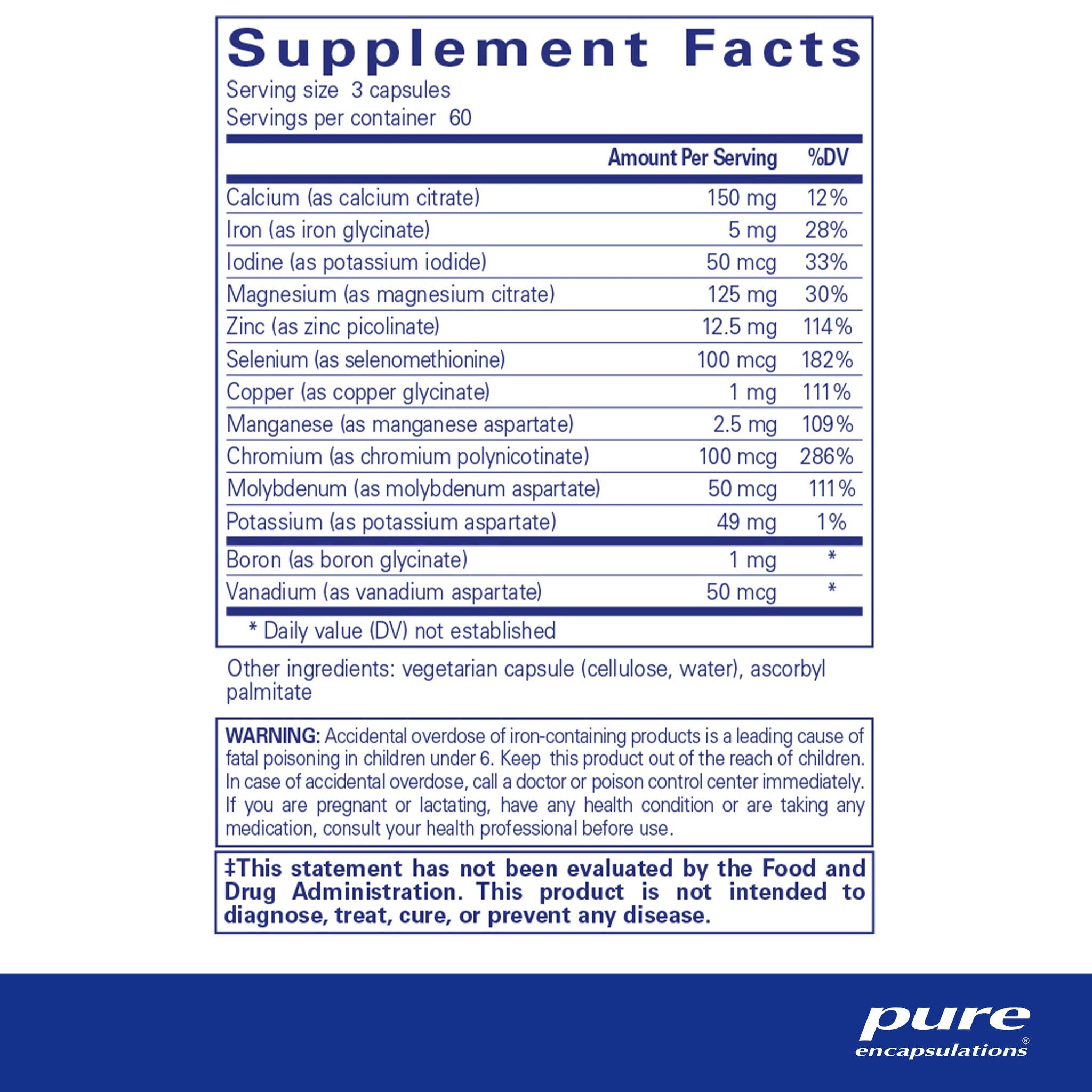 Pure Encapsulations Mineral 650 Supplement - Essential Minerals for Immune Support & Bone Health | Daily Wellness & Active Lifestyle