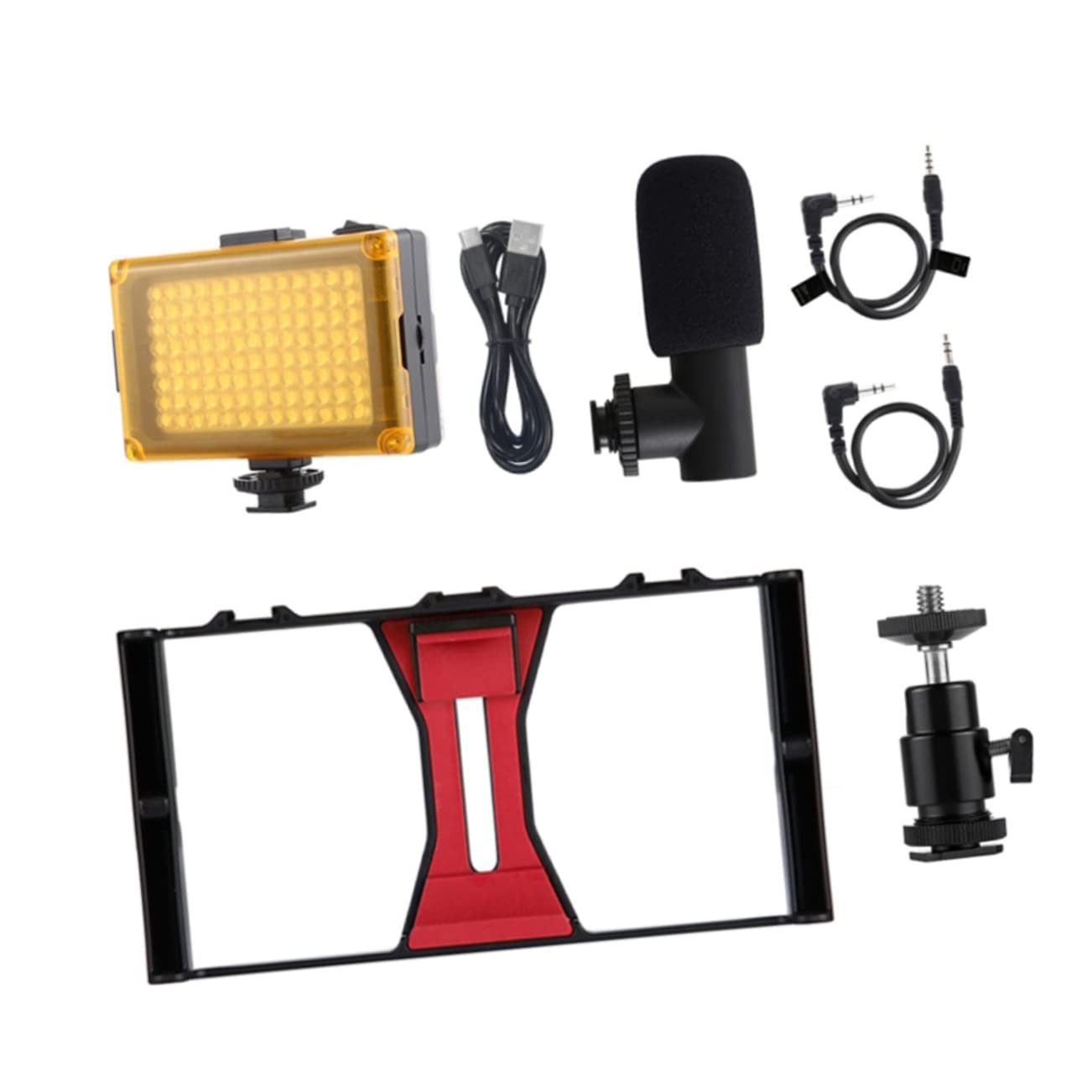 Mikikit Phone Tripod Stand with Microphone Holder - Adjustable Desktop Camera Mount for Live Streaming, Vlogging, Makeup Tutorials & YouTube Videos | Compatible with iPhone, Android & DSLR Cameras