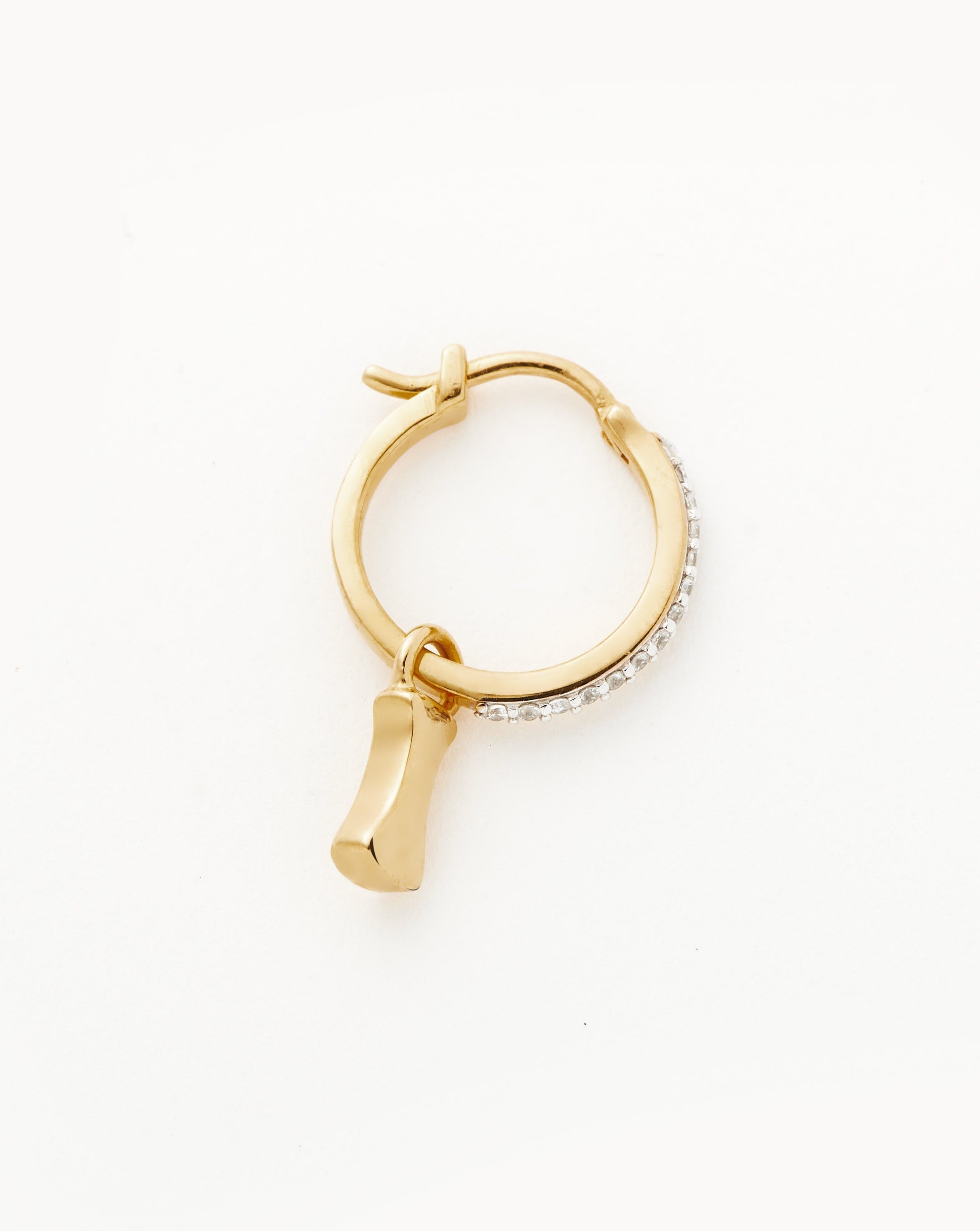 Initial I Hoop Earrings - 18k Gold Vermeil Single Charm Letter Jewelry for Women - Perfect for Everyday Wear, Gifts & Special Occasions