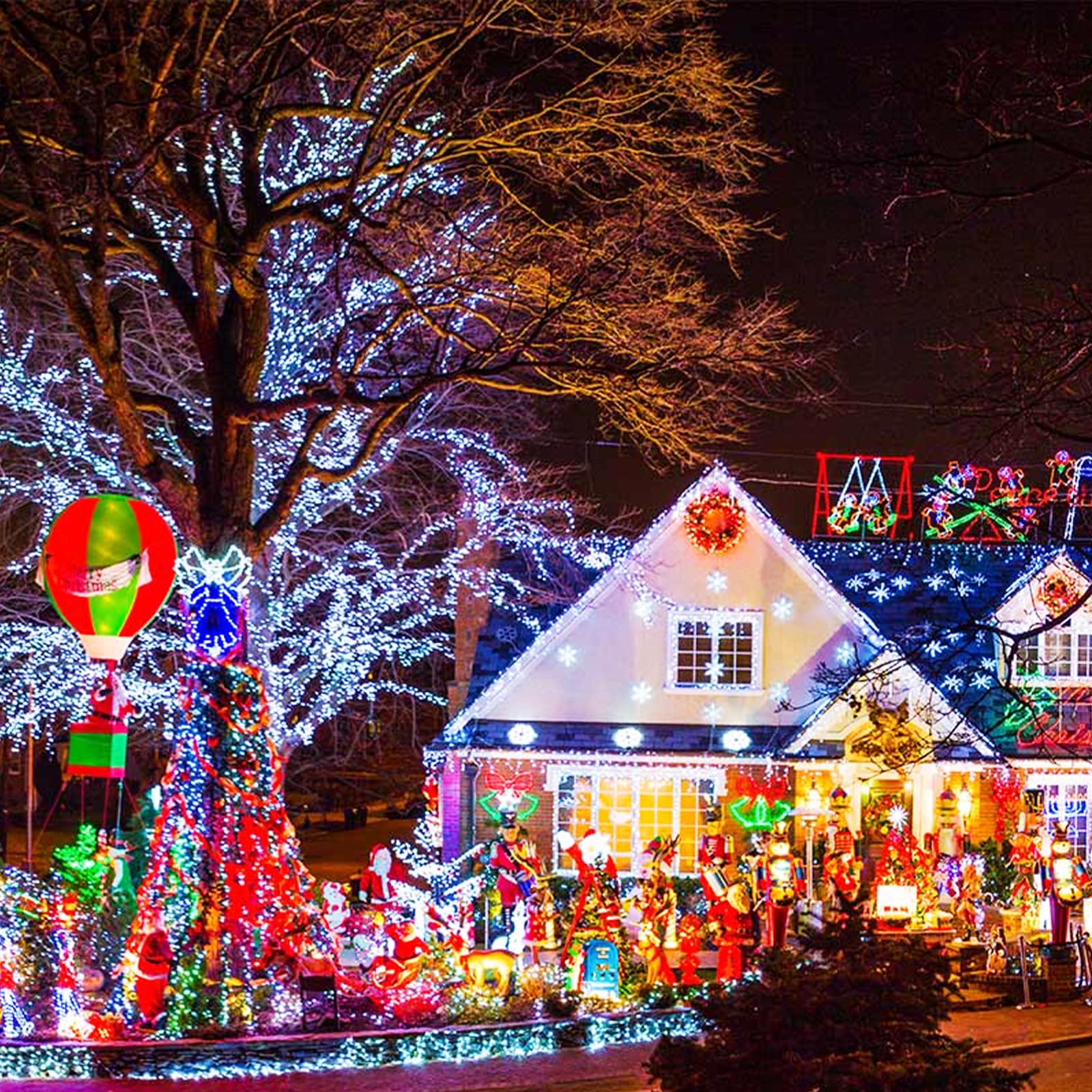 JMEXSUSS 200 LED White Christmas Lights Outdoor - 66ft Waterproof Twinkle String Lights with 8 Modes & Green Wire - Perfect for Christmas Tree, Xmas Wedding, Party & Indoor/Outdoor Holiday Decorations