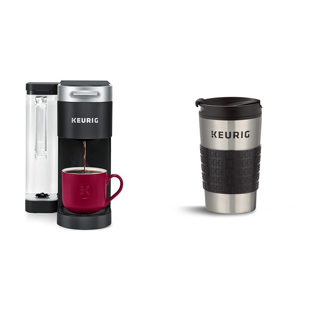 Keurig K-Supreme Single Serve K-Cup Pod Coffee Maker with MultiStream Technology - Black - Includes Stainless Steel Travel Mug (1 Count) - Perfect for Home, Office, or On-the-Go Coffee Lovers