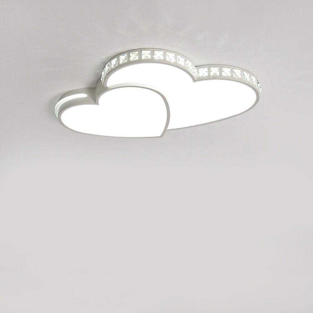 Modern LED Crystal Chandelier - Energy Saving Ceiling Light with High Light Transmittance, Heart-Shaped Metal Fixture for Living Room, Bedroom, Dining Room & Kitchen | Perfect for Romantic Dinners, Home Decor & Ambient Lighting