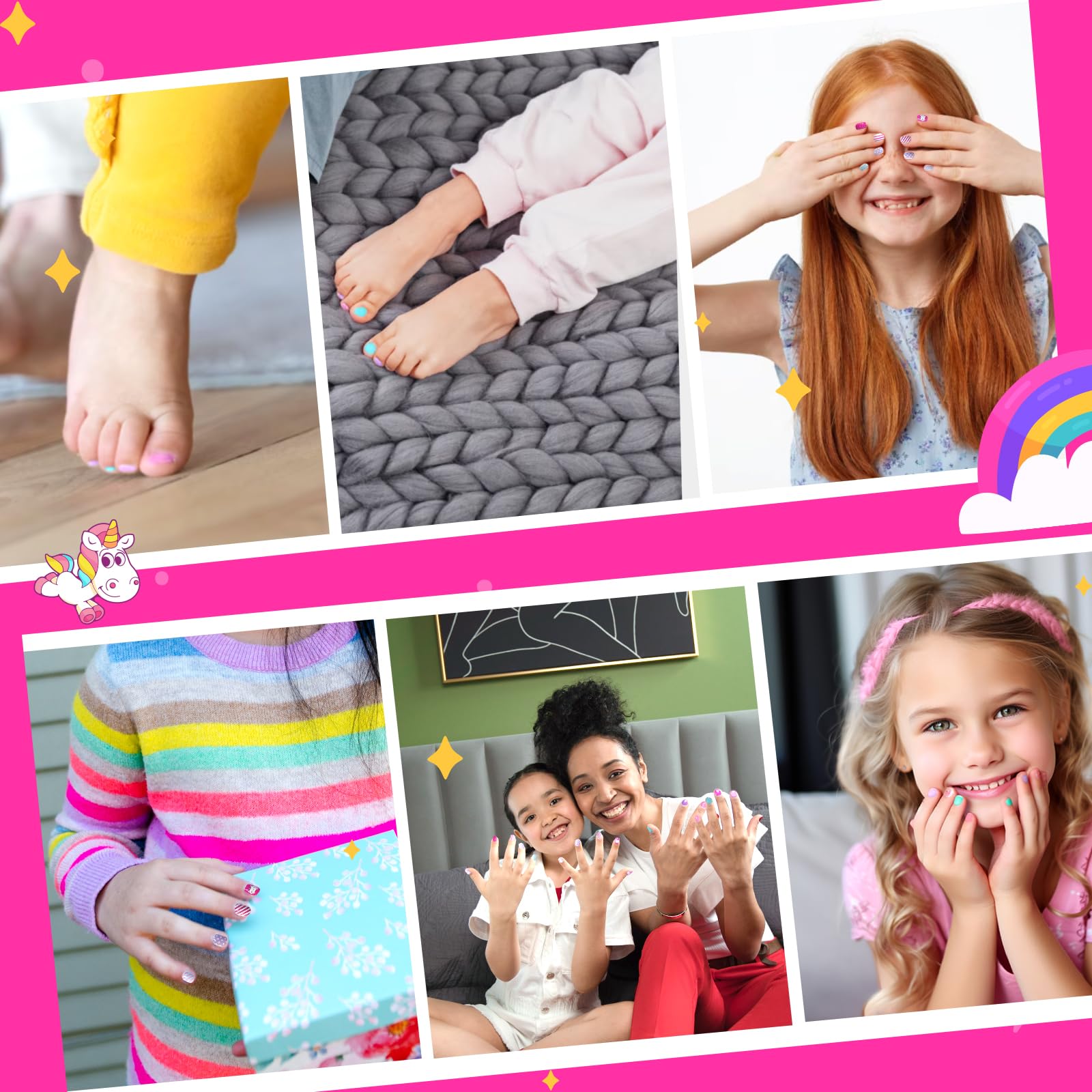 Non-Toxic Kids Nail Polish Set for Girls Ages 5-12 | 12 Colors Safe Nail Art Kit with Nail Dryer, Glitter Powder, False Nails & DIY Stickers | Perfect Birthday & Christmas Gift for Little Girls | Fun Party & Playtime Nail Salon Activity