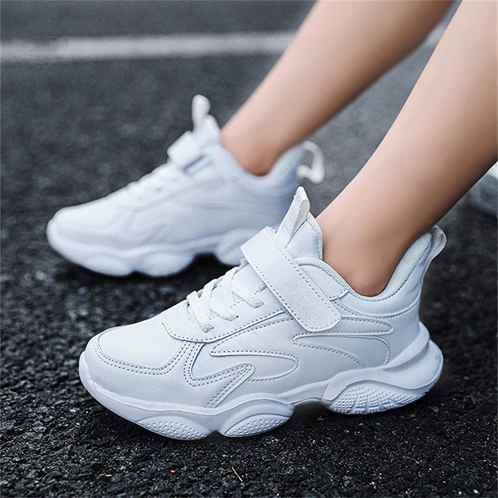 MATERUIEYES Kids' Running Shoes - Breathable Mesh Sports Sneakers for Girls, Lightweight & Comfortable White Athletic Shoes - Perfect for School, Play & Daily Activities