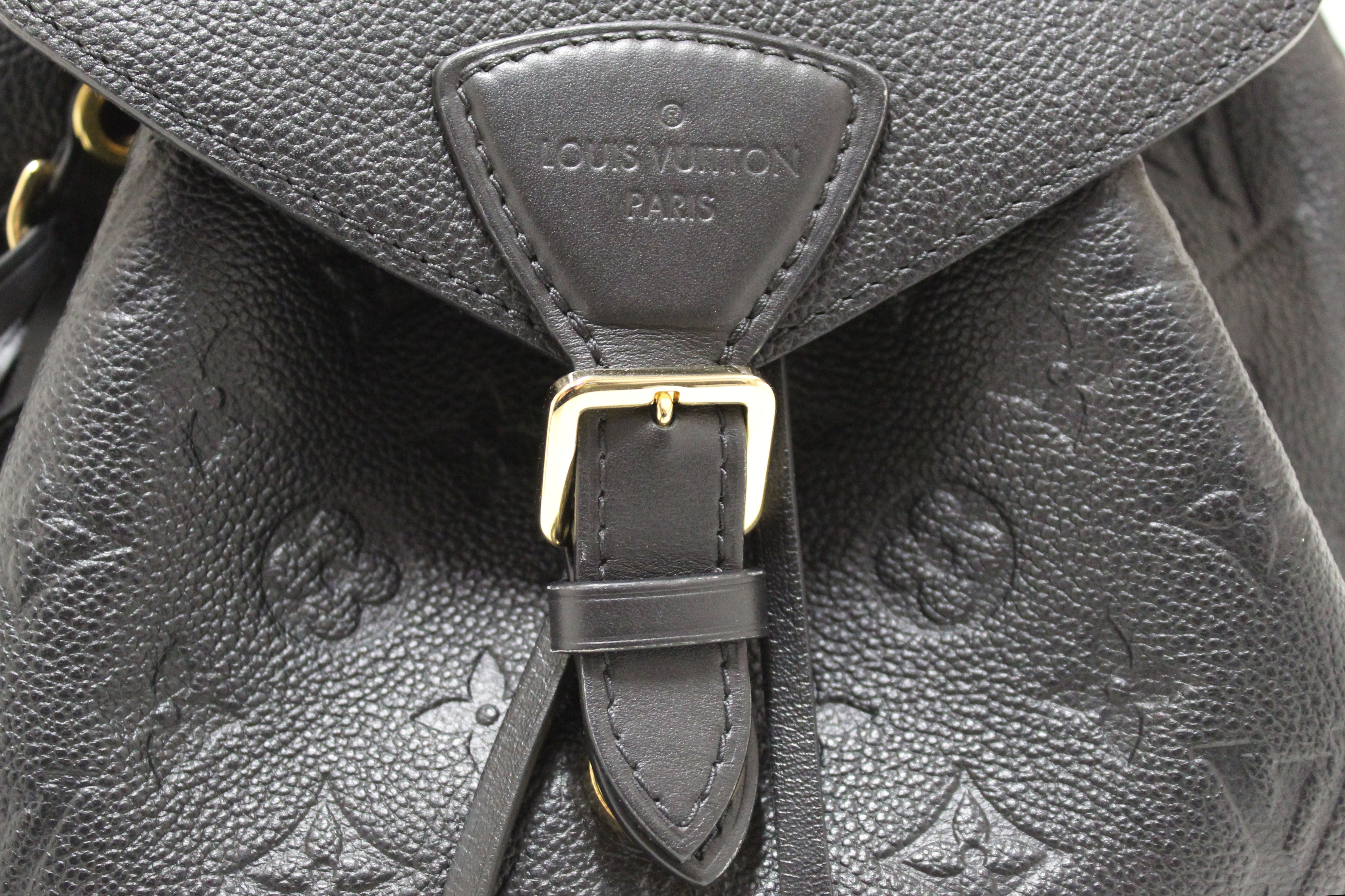 Authentic Louis Vuitton Black Monogram Empreinte Montsouris Backpack - Luxury Designer Backpack for Women, Travel & Everyday Use