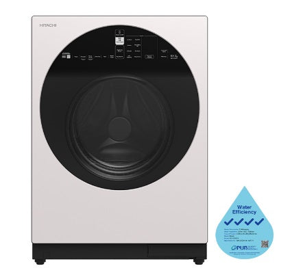 Hitachi BD D100GV Front Load Washer Dryer Combo with Wind Iron & AI Wash Inverter Technology - 10kg Washing / 7kg Drying Capacity - Perfect for Apartments, Laundry Rooms & Small Spaces