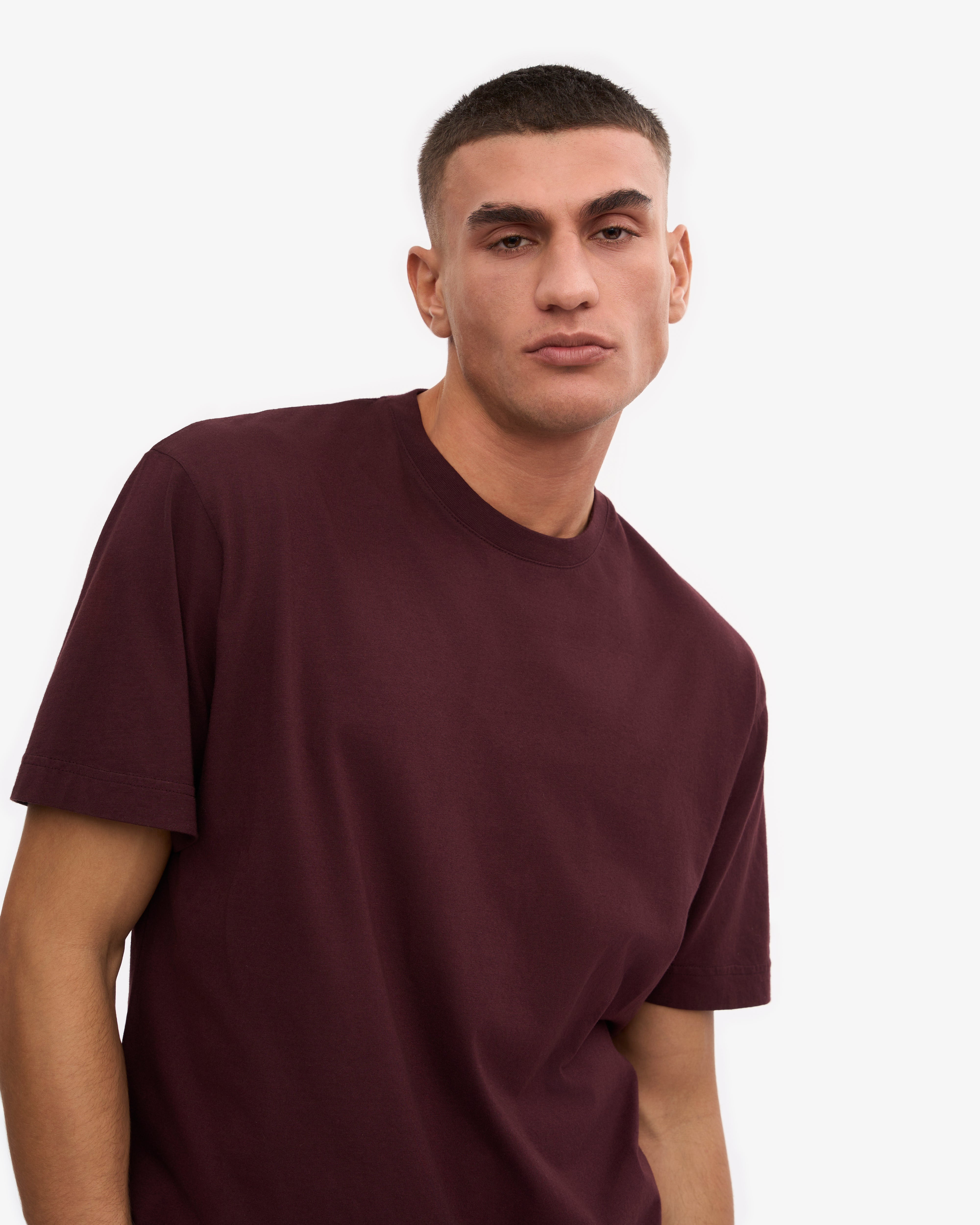 Oversized Organic Cotton T-Shirt for Women - Soft & Comfortable Oxblood Red Tee - Perfect for Casual Wear, Loungewear & Everyday Outfits