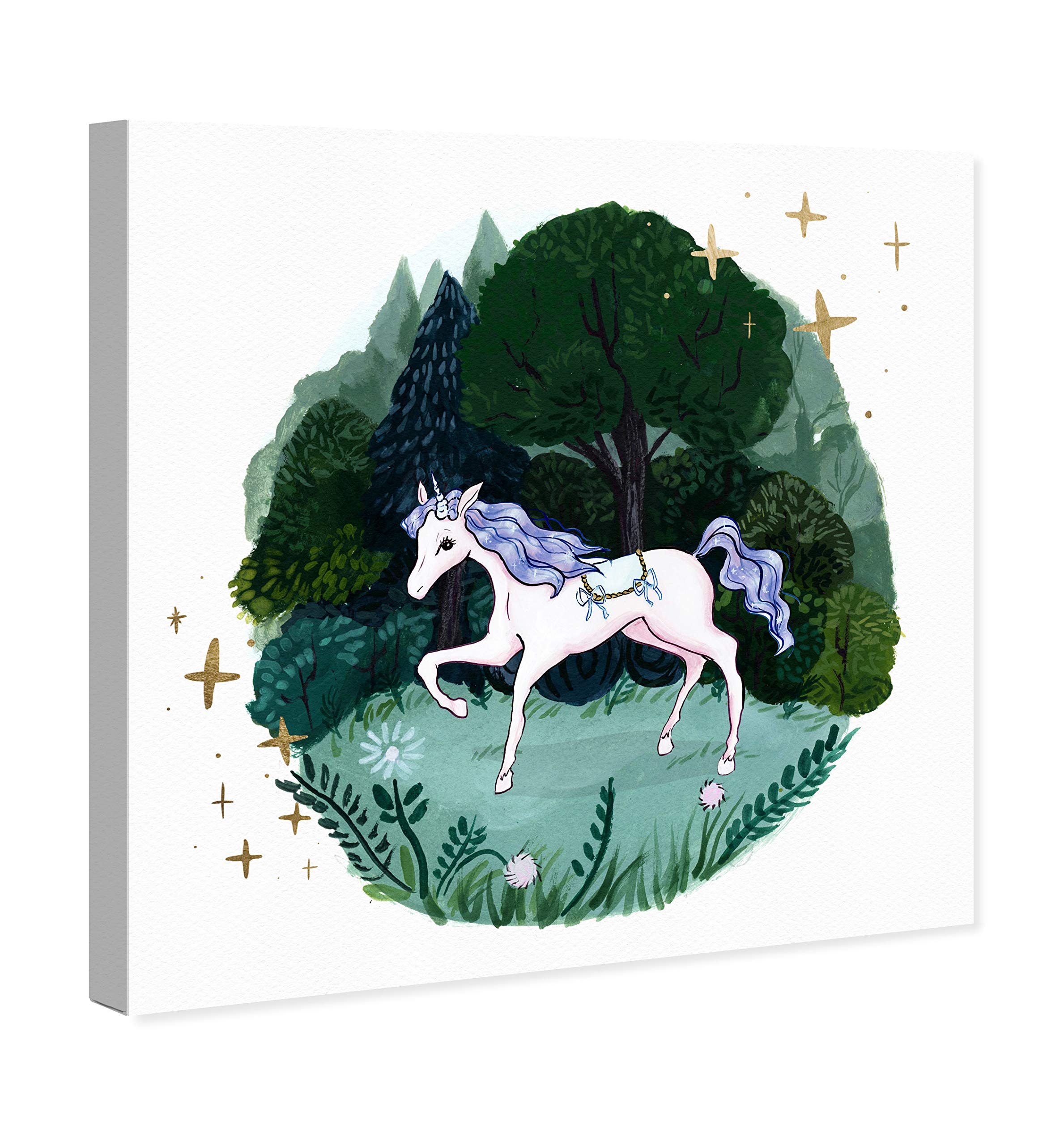 Oliver Gal Artist Co. Magical Forest Fantasy Wall Art Canvas Print - 24x24 Inches, Purple & Green Home Décor - Perfect for Living Room, Bedroom & Office Decor