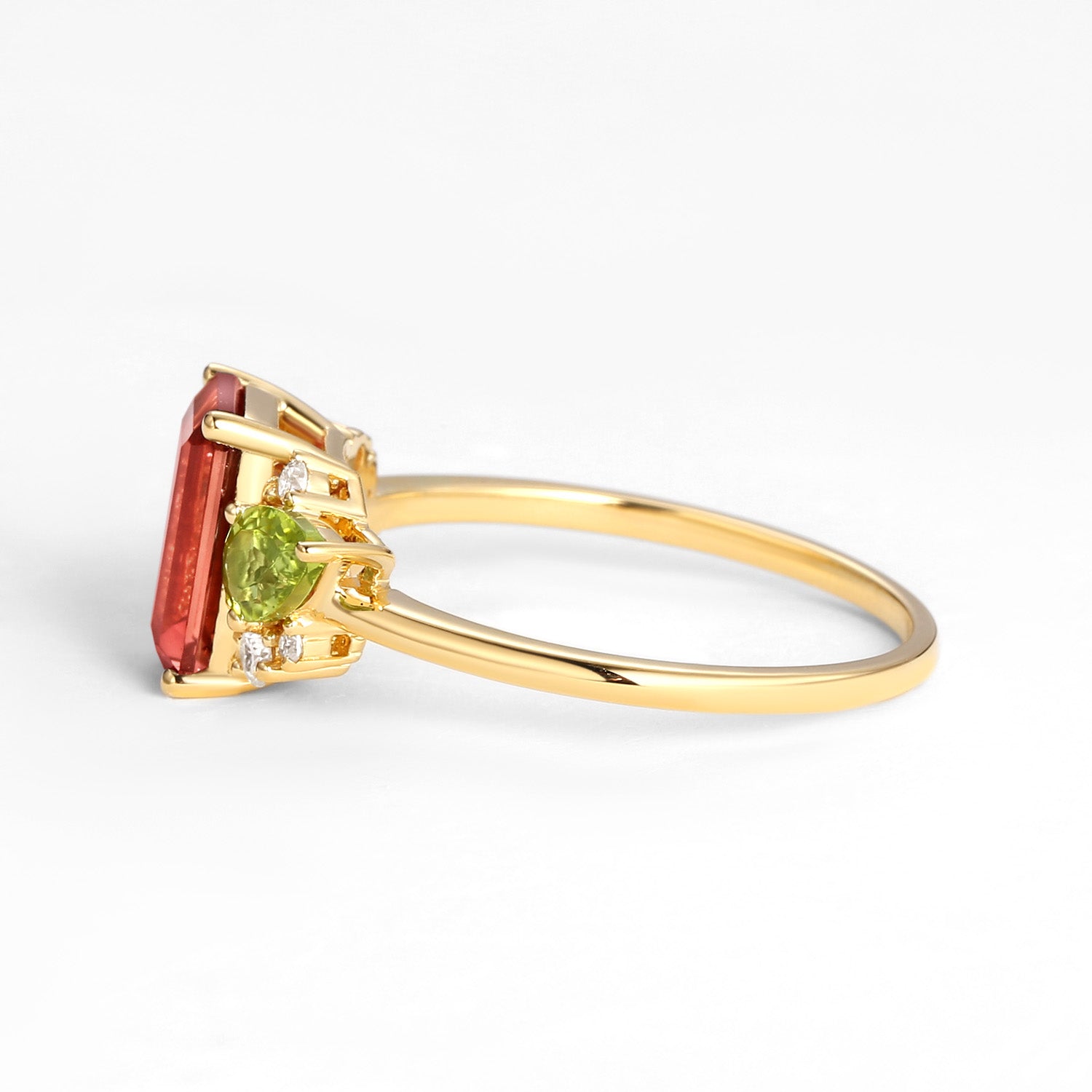 3.0ct Emerald Cut Pink Tourmaline Floral Inspired Ring for Women - Elegant Jewelry Gift for Anniversary, Engagement & Special Occasions