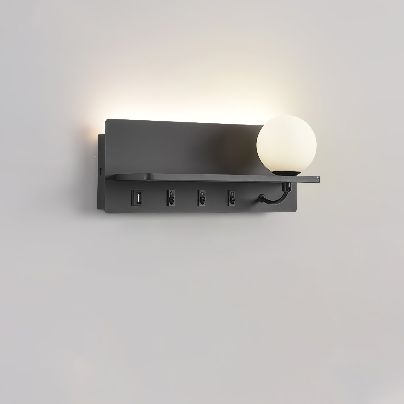 Glos Slim Wall Lamp - Modern LED Light Fixture for Bedroom, Living Room & Hallway - Energy Efficient Dimmable Sconce with Adjustable Arms - Perfect for Ambient Lighting and Space Saving Design