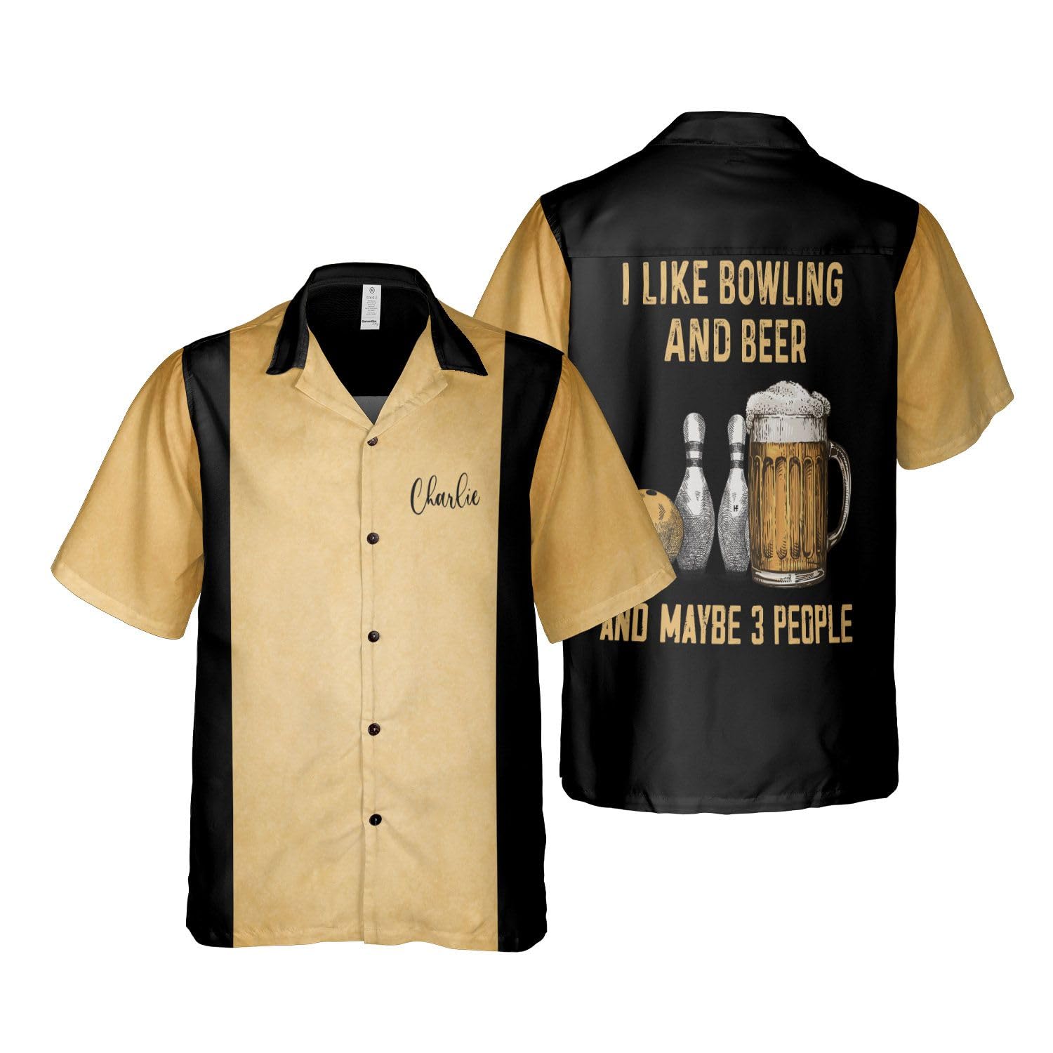 Custom Personalized Bowling Shirts with Names for Men & Women | Vintage Hawaiian Style Bowling Shirts | Perfect for Bowling Leagues, Team Uniforms & Casual Wear