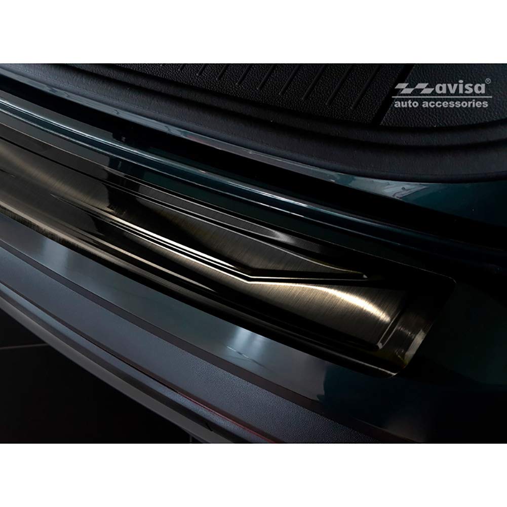 Avisa 2/45196 Black Stainless Steel Rear Bumper Protector for SEAT Tarraco 2019 - Durable Car Accessory for SUV Trunk Protection & Scratch Prevention