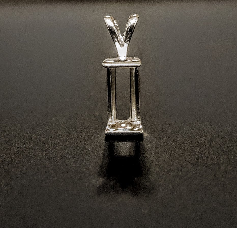 Solid Sterling Silver or 14kt Gold 10mm-24mm Extra Deep Tourmaline Cut Pendant Setting | Handcrafted in USA | Jewelry Making Supplies for Necklaces, Earrings & DIY Projects