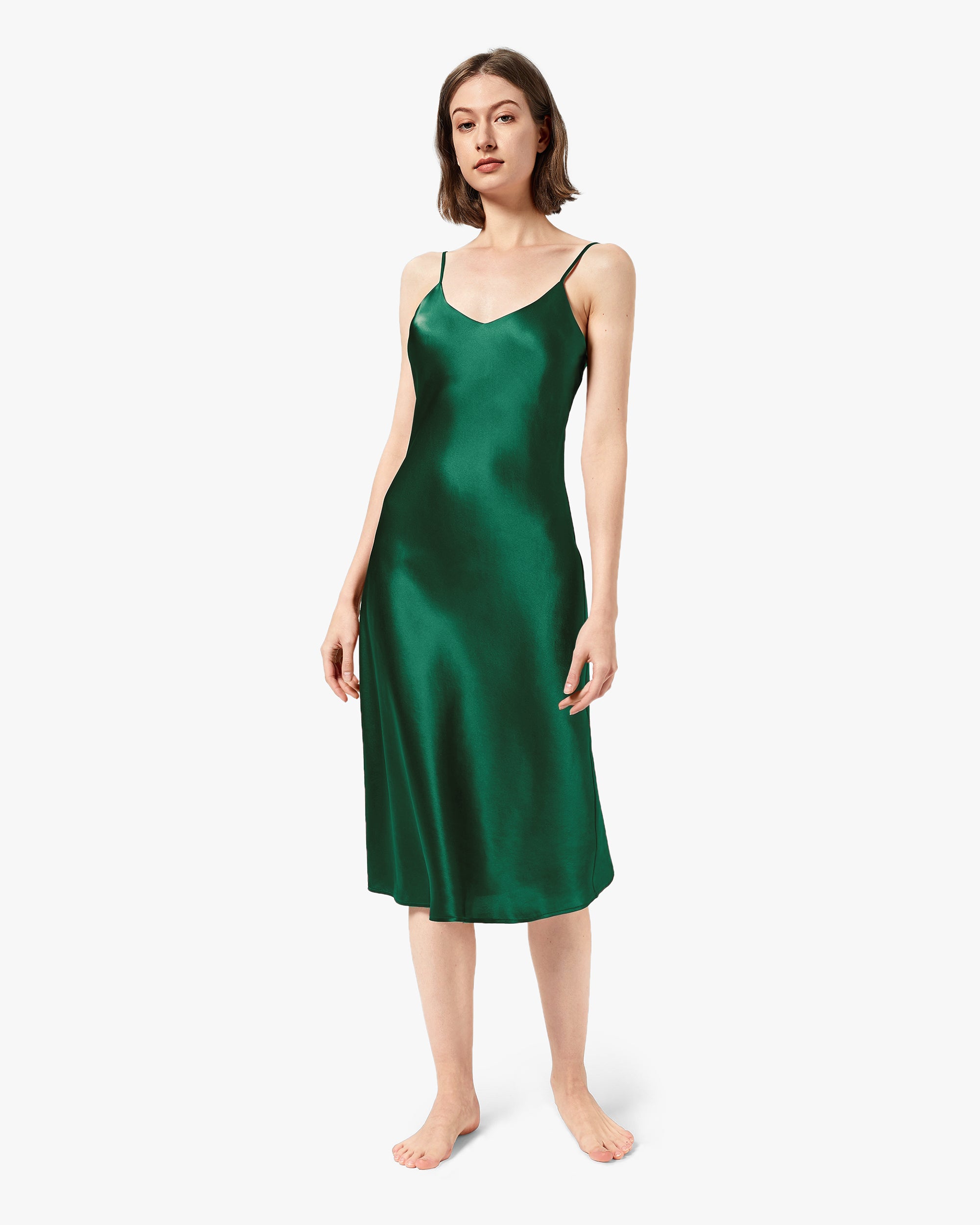 Luxury Classic Silk Nightgown for Women - Elegant Sleepwear & Loungewear - Perfect for Relaxing at Home or Romantic Evenings