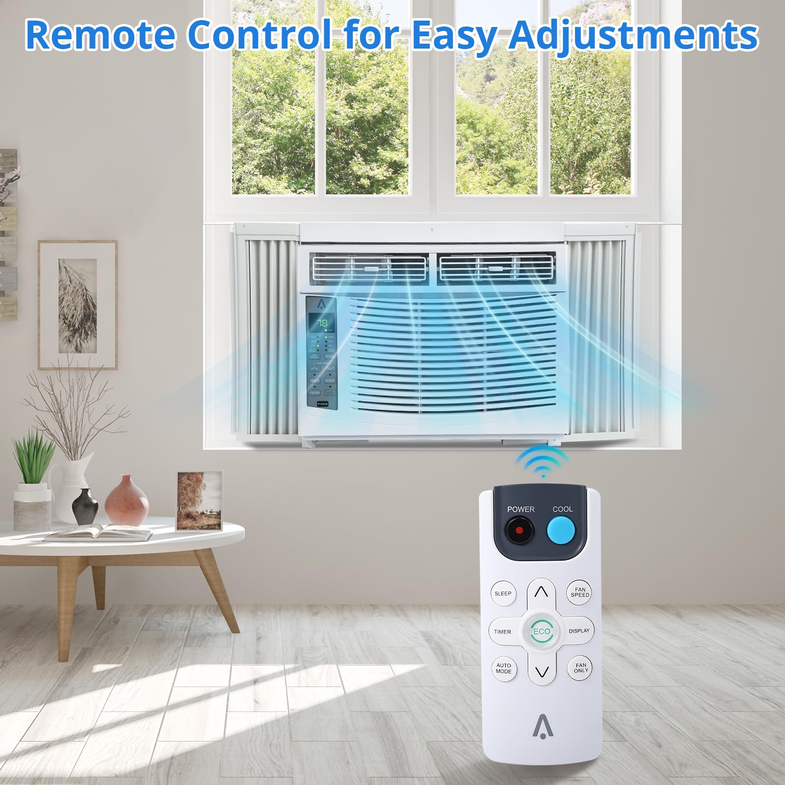 6000 BTU Window Air Conditioner - Cools Up to 250 Sq Ft, Quiet AC Unit with Remote Control & 3 Speed Settings - Perfect for Bedrooms, Small Offices & Apartments (White)