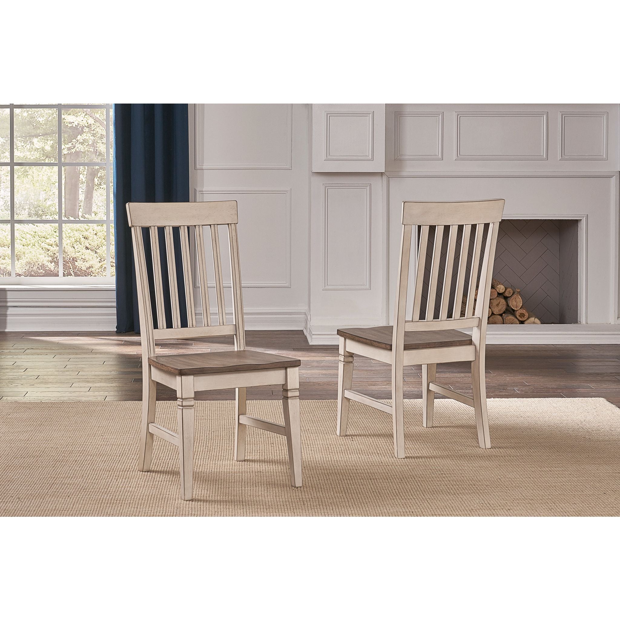 Modern Beacon Side Chair in Smoky White & Peppercorn - BEAPW275K - Stylish Dining Room, Kitchen, or Office Accent Chair for Home Decor