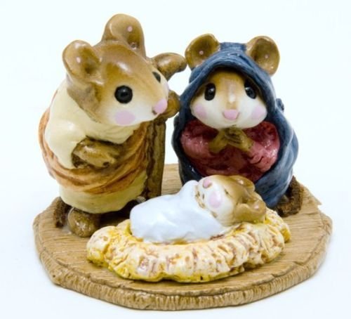 Wee Forest Folk M-117 Chris-Mouse Pageant Collectible Figurine - Handcrafted Miniature Mouse Statue for Home Decor, Gift, and Christmas Display