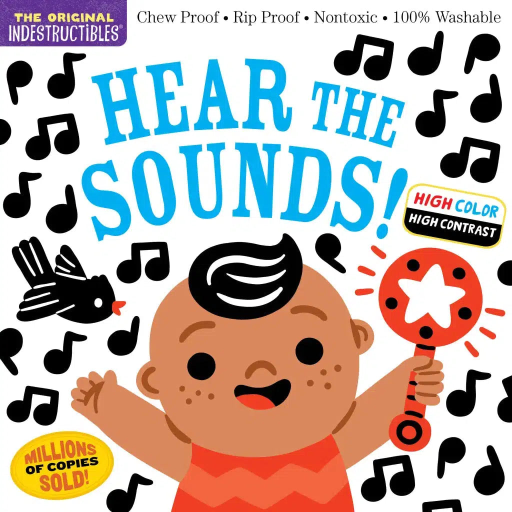 Indestructible Baby Books - High Contrast Visual Stimulation & Sound Learning for Newborns & Toddlers - Perfect for Early Education, Sensory Play & Travel