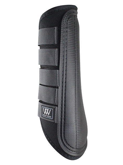 Woof Wear Single Lock Brushing Boots for Horses - Black | Durable Equine Leg Protection for Training & Riding