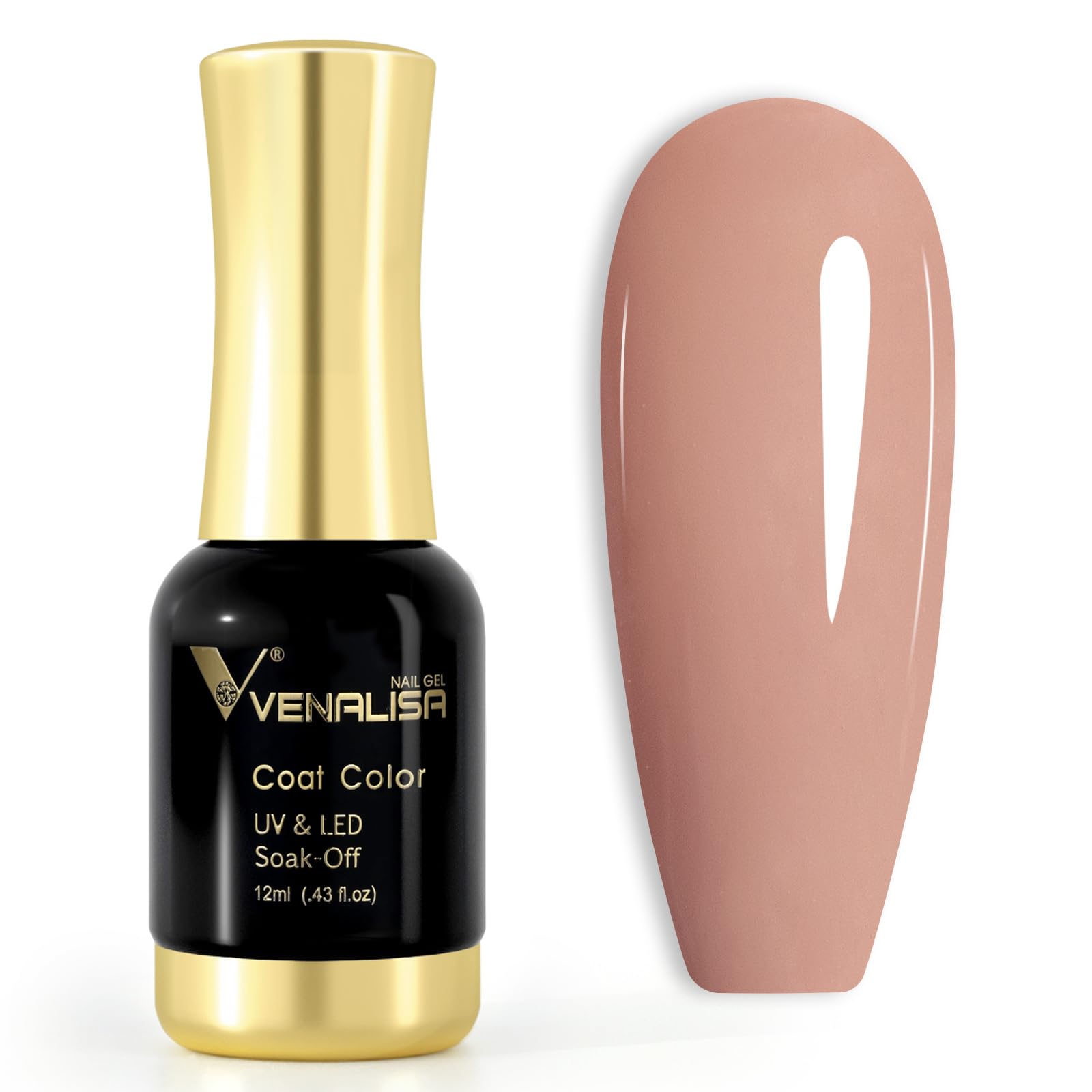 VENALISA Nude Gel Nail Polish - 12ml Natural Nude Color Soak Off UV Gel Polish for Salon & DIY Manicure at Home - Long Lasting Nail Art for Women & Girls - Perfect for Weddings, Parties & Everyday Wear