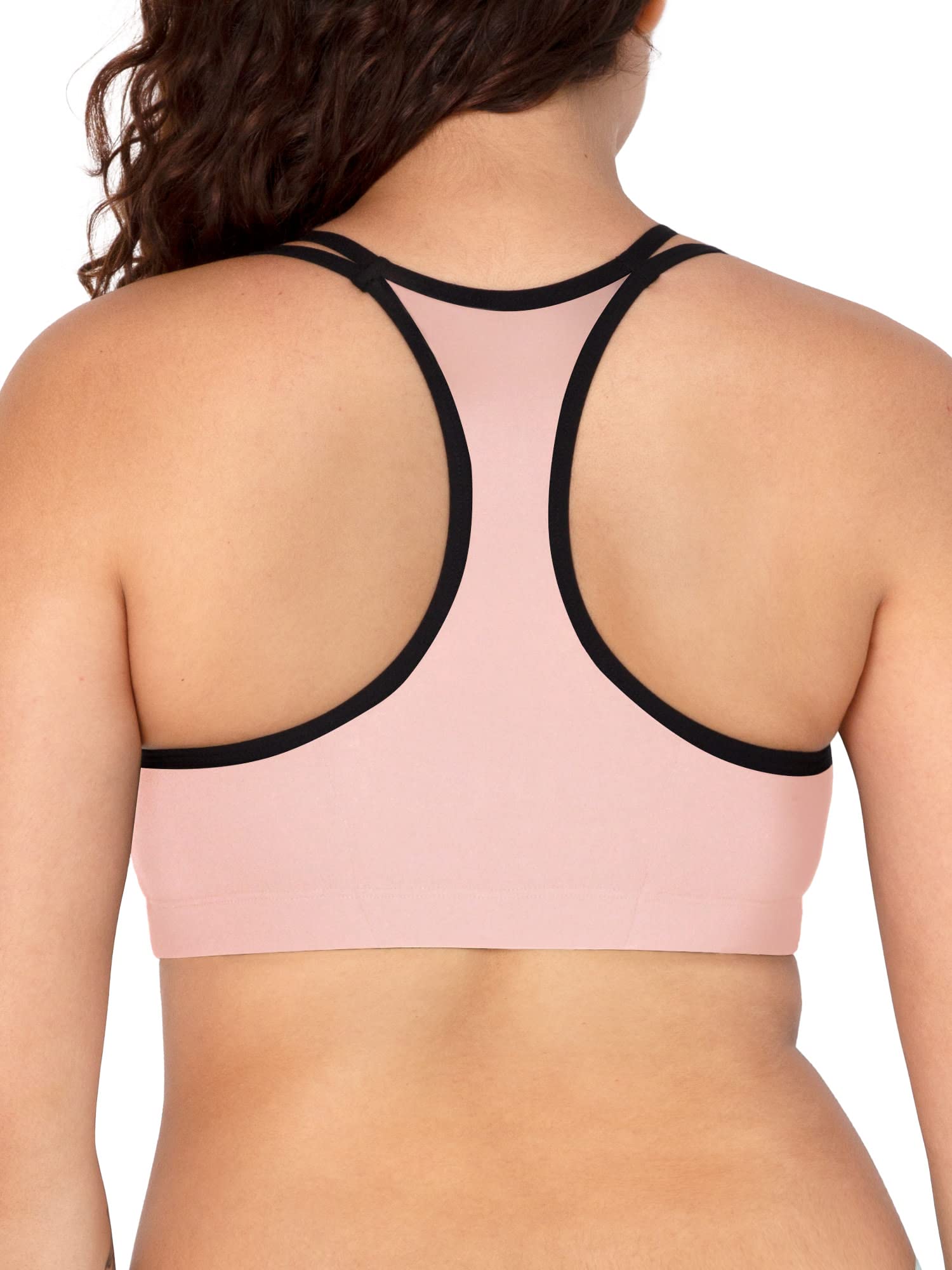 Fruit of the Loom Women's Cotton Sports Bra - Comfortable Spaghetti Strap Workout Top for Yoga, Running & Gym