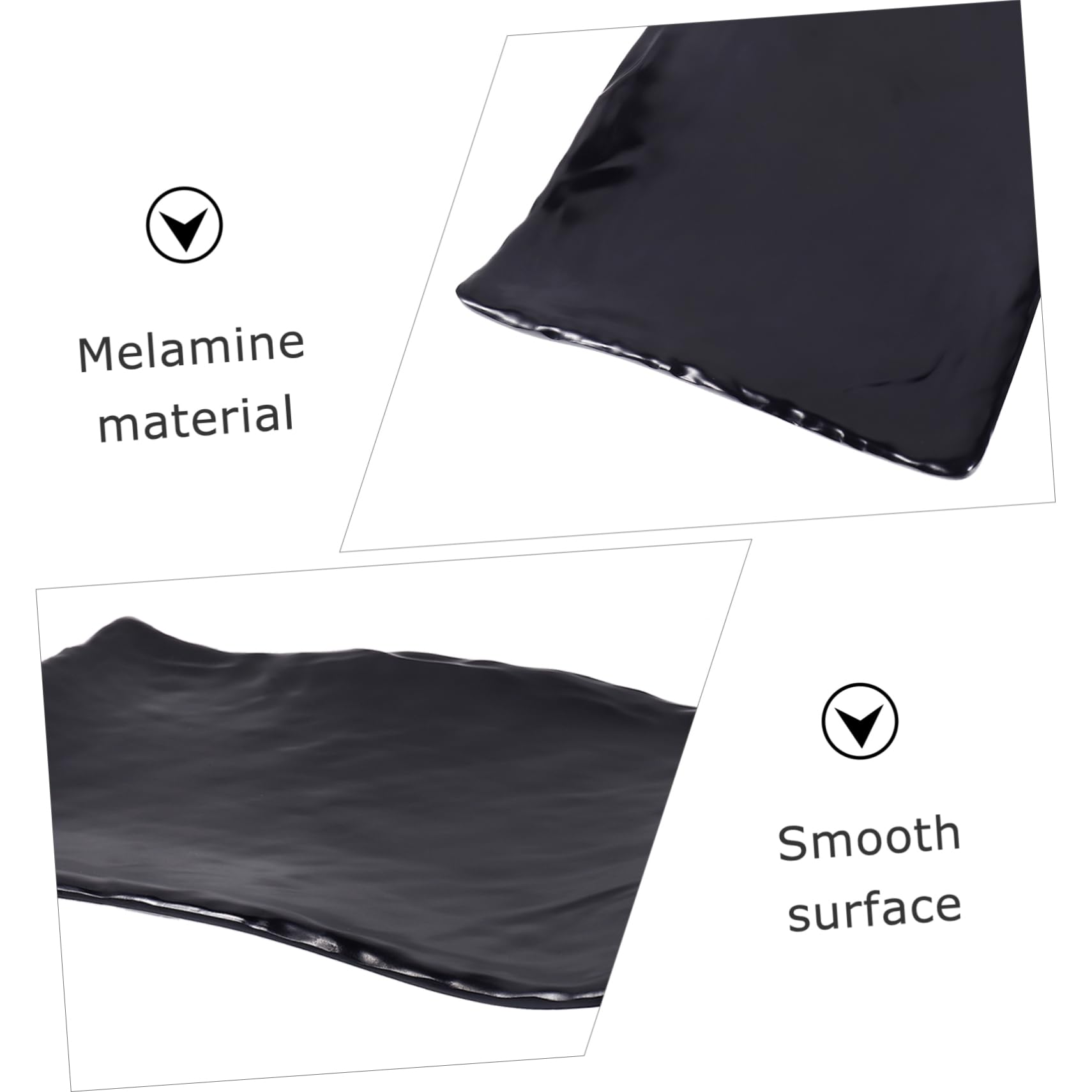 VALICLUD 12-Piece Black Ceramic Sushi Plates Set - Japanese Restaurant Style Sushi Serving Boat Tray, Melamine Party Appetizer & Dessert Dishes - Perfect for Sushi Night, Asian Dining, and Elegant Dinner Parties