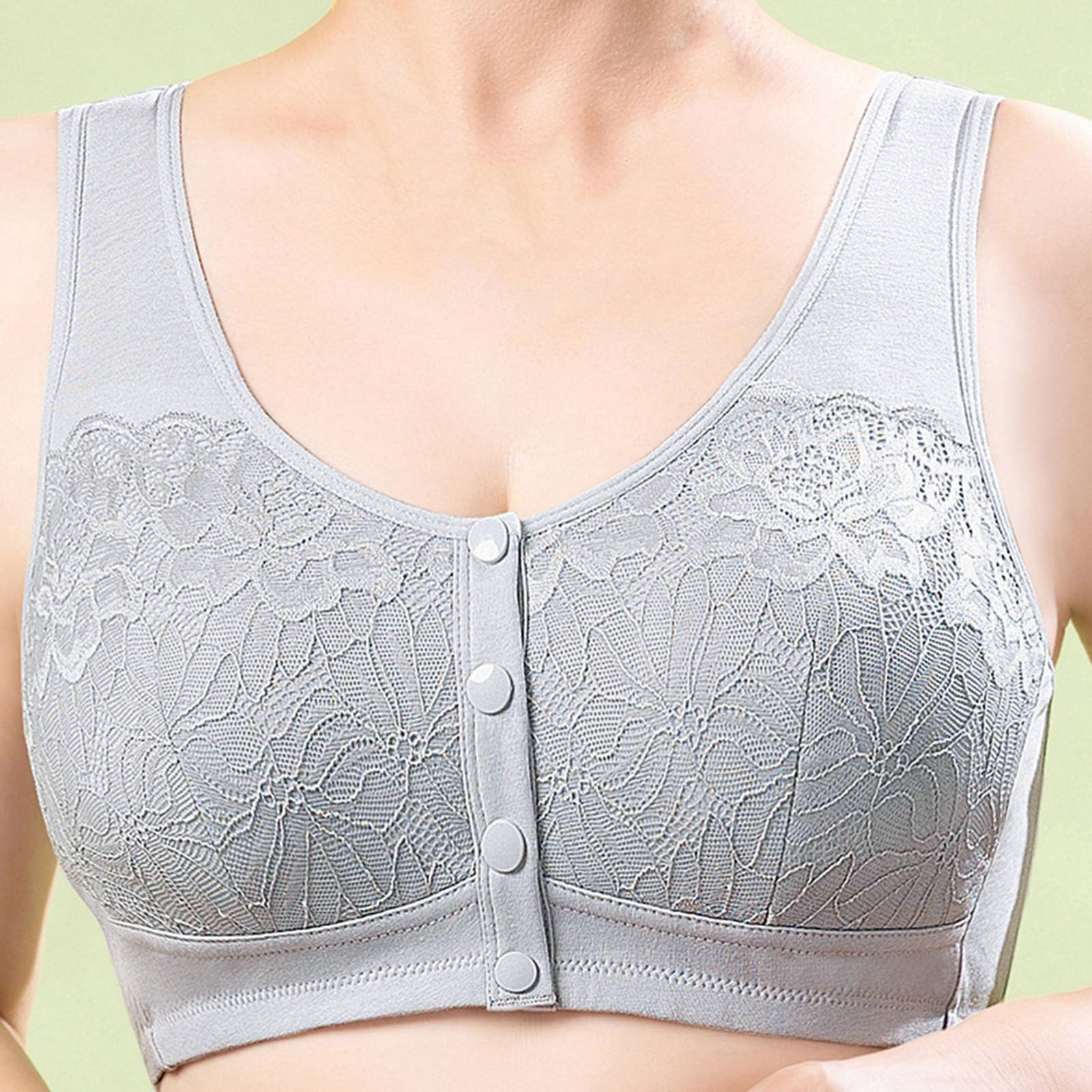 3 Pack Front Closure Wireless Bras for Women - Comfortable Everyday & Sports Bras for Seniors, Plus Size, Post-Surgery - Perfect for Yoga, Gym, and Daily Wear