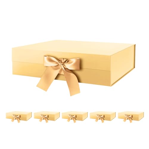 Gold-Ribbon-13.5x9x4.1 Inches-Pack of 6