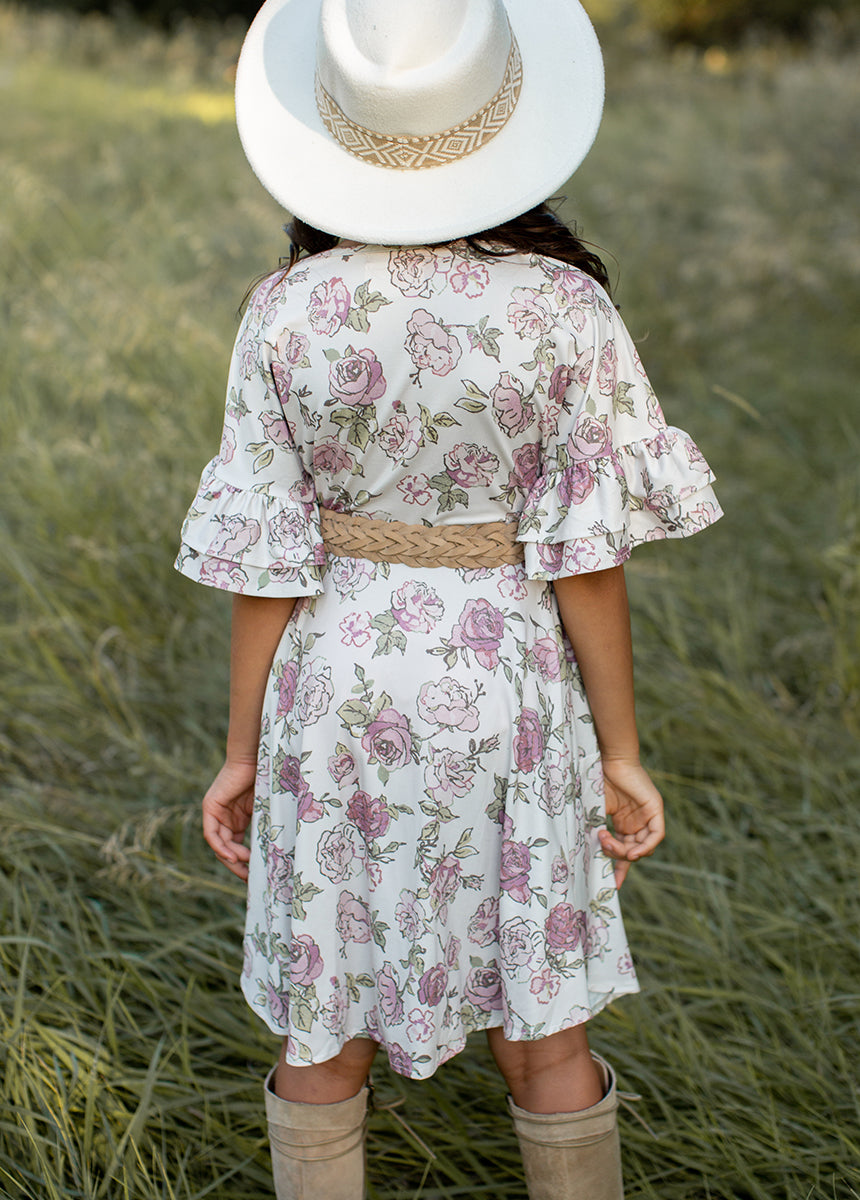 Emilia Boho Rose Dress - Floral Print Bohemian Maxi Dress for Women | Perfect for Beach Vacations, Summer Parties & Casual Outings