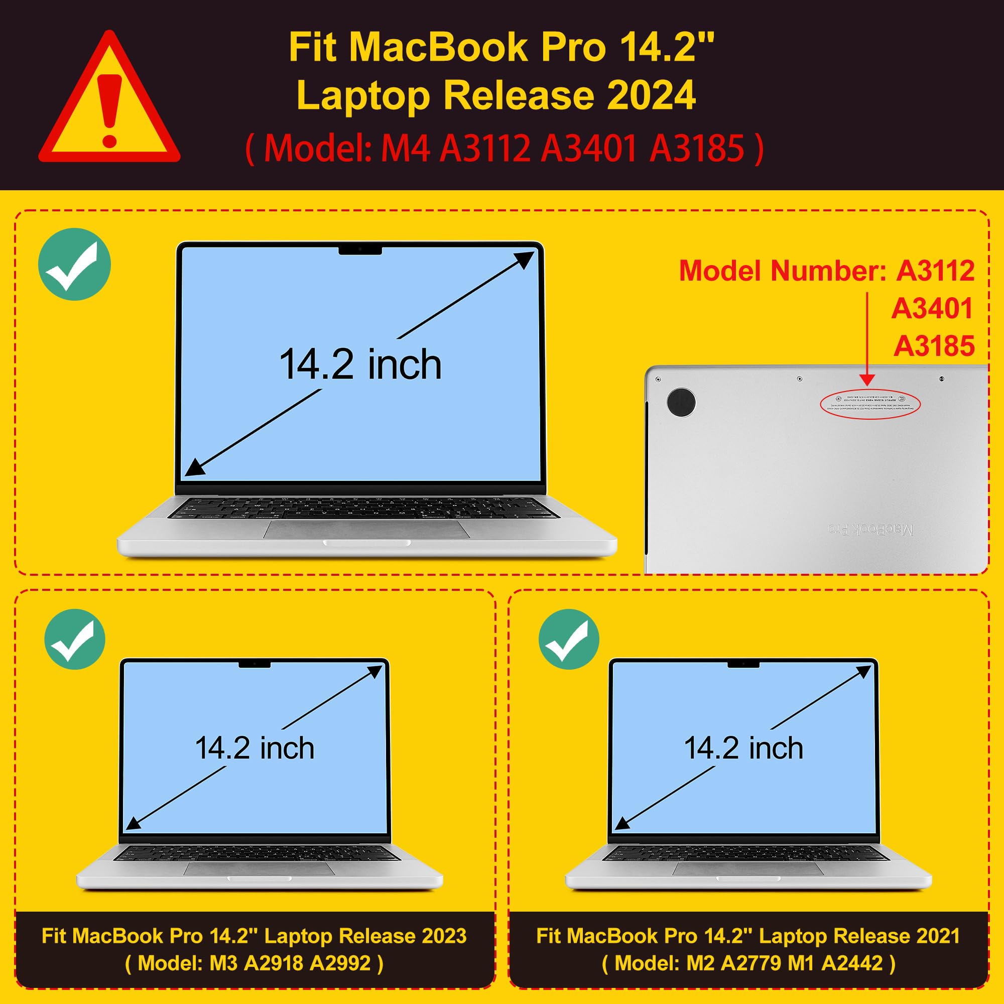 Durable Hard Shell Case for MacBook Pro 14 Inch (2021-2022 Model A2442 M1 Pro/Max) - Includes Keyboard Cover & Screen Protector | Tropical Leaves Design | Perfect for Office, Travel & School Protection