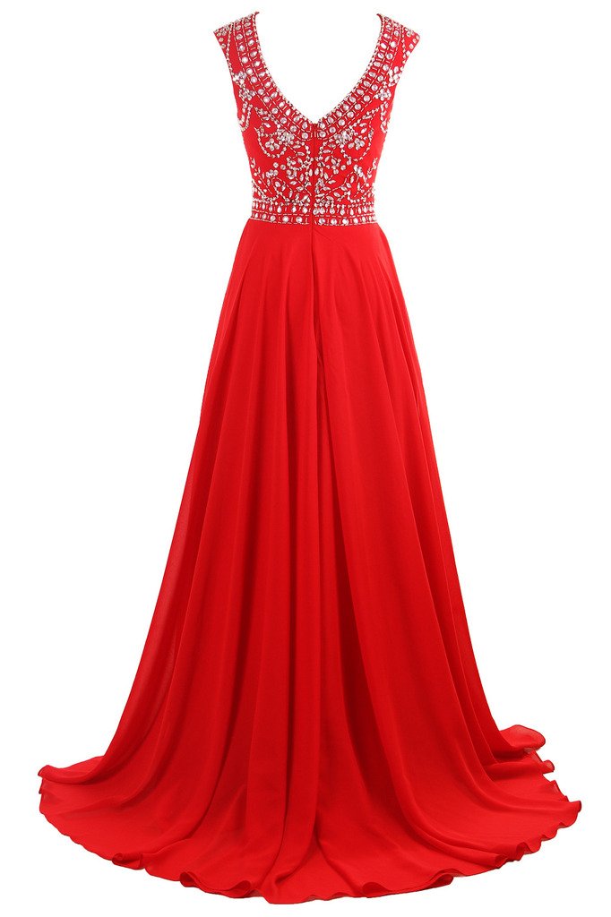 Elegant Long Chiffon Bridesmaid Dress with Cap Sleeves & Beaded Details - White Plus Size US 24 - Perfect for Weddings, Proms & Formal Evening Events