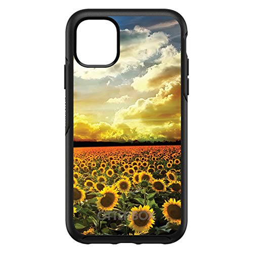 Green Blue Yellow Sunflowers On Black Case