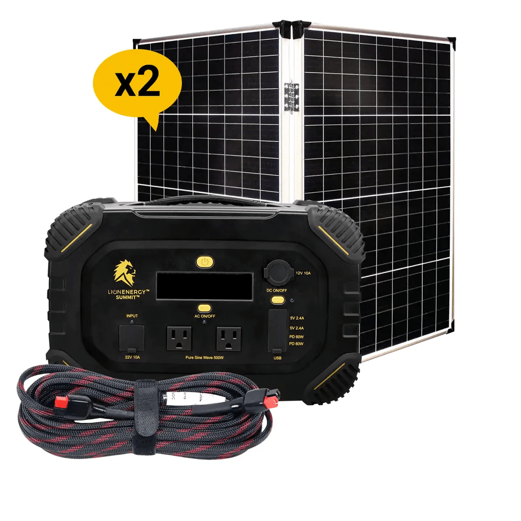Lion Energy Summit 665Wh 530W Portable Power Station with Bluetooth - Solar Generator Kit for Camping, RV & Emergency Backup Power