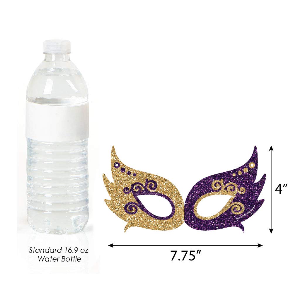 Big Dot of Happiness Mardi Gras Masks & Glasses - 10-Piece Paper Cardstock Masquerade Party Photo Booth Props Kit for Carnival, Halloween, and Costume Parties - Perfect for Festive Celebrations and Themed Events