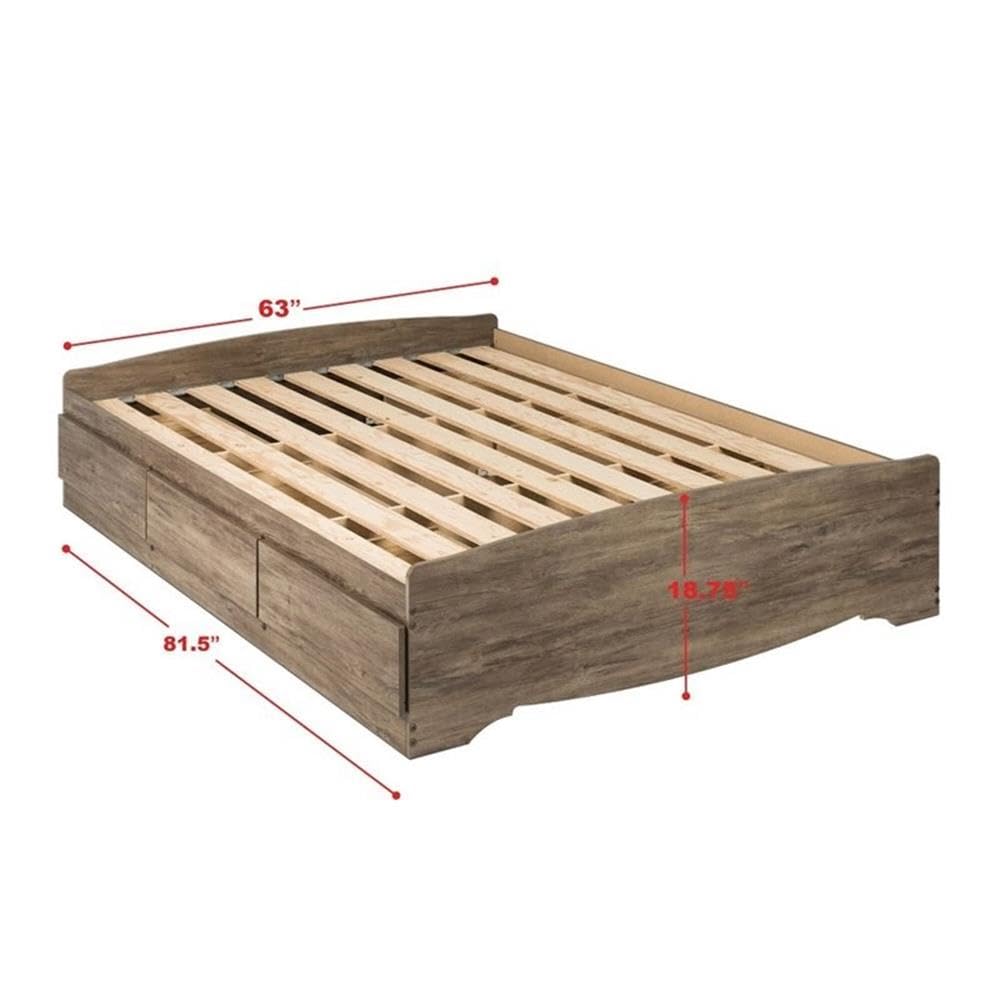 Home Square 3-Piece Queen Bedroom Set with Platform Bed & 2 Nightstands - Modern Bedroom Furniture for Small Spaces & Guest Rooms
