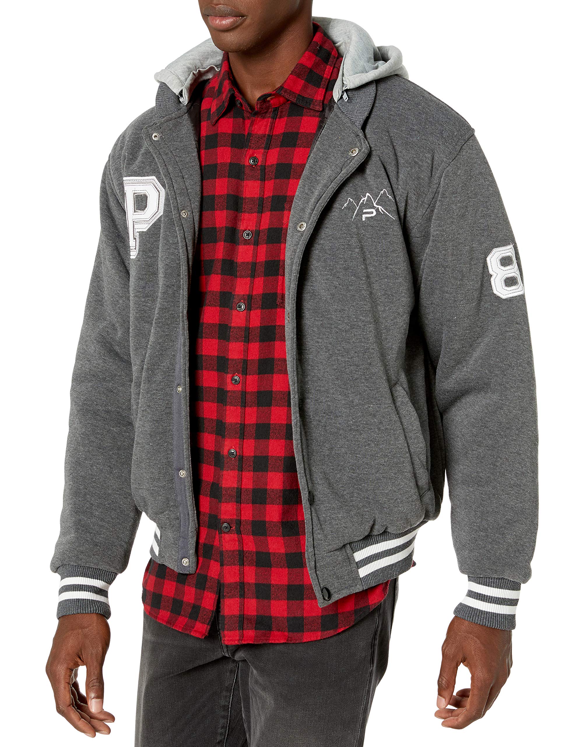The Polar Club Men's Fleece Varsity Baseball Jacket - Warm & Stylish Outerwear for Casual Wear, Sports & Outdoor Activities