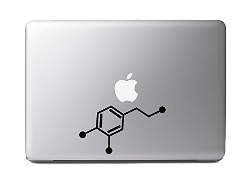 Dopamine Decal - 6 Inch Black Vinyl Chemical Formula Sticker for Cars, Laptops, Trucks & Glass | Science Enthusiast Gift, Lab Decor, Psychology Student Reward
