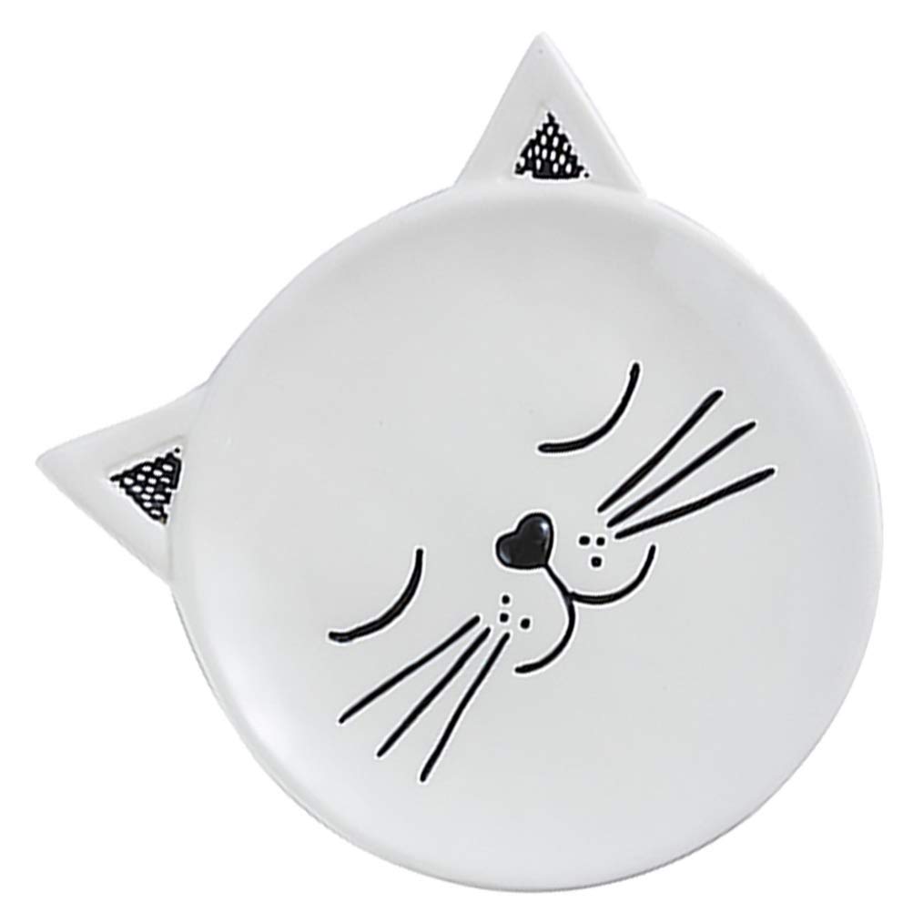 YARNOW Ceramic Cat Shaped Plate - Creative Cartoon Porcelain Serving Dish for Dessert, Salad & Appetizers | Elegant White Dinner Tray for Parties, Home Decor & Gift Giving