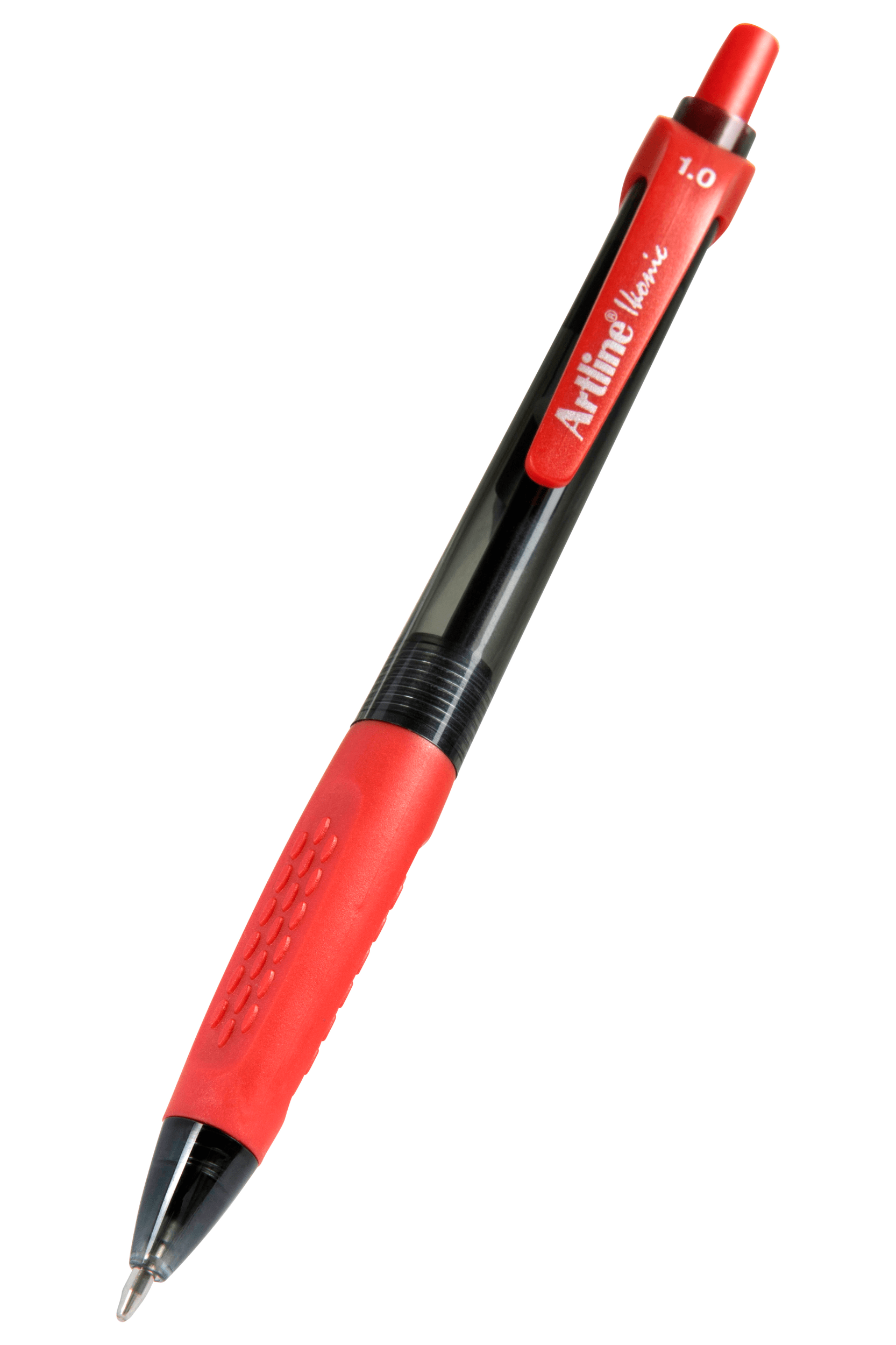 Artline 8410 Retractable Grip Medium Ballpoint Pens - 12 Pack (Red) - Smooth Writing for Office, School & Home Use