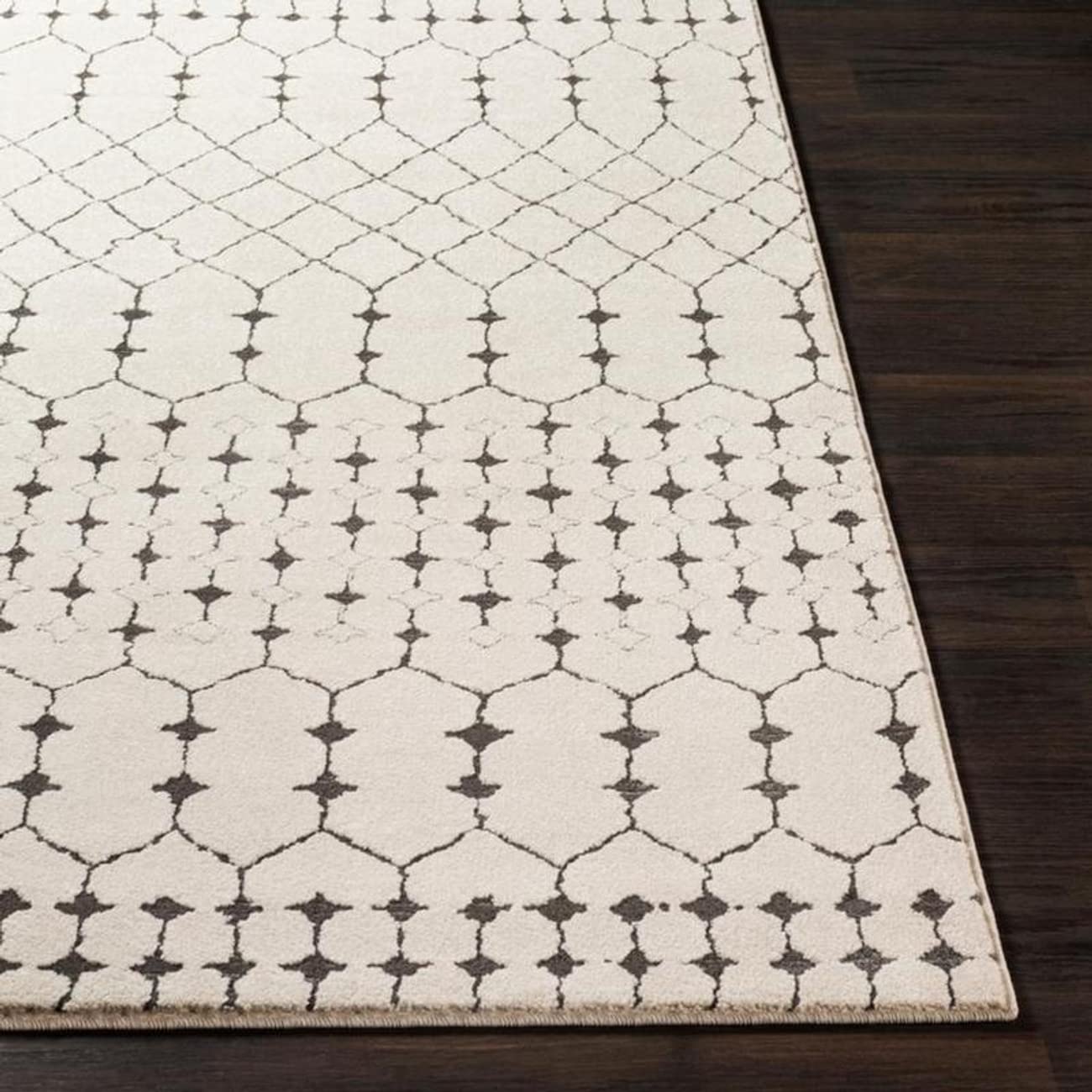 Mark&Day 8x10 Rouen Global Charcoal Area Rug - Soft Modern Carpet for Living Room, Bedroom, Kitchen - 7'10