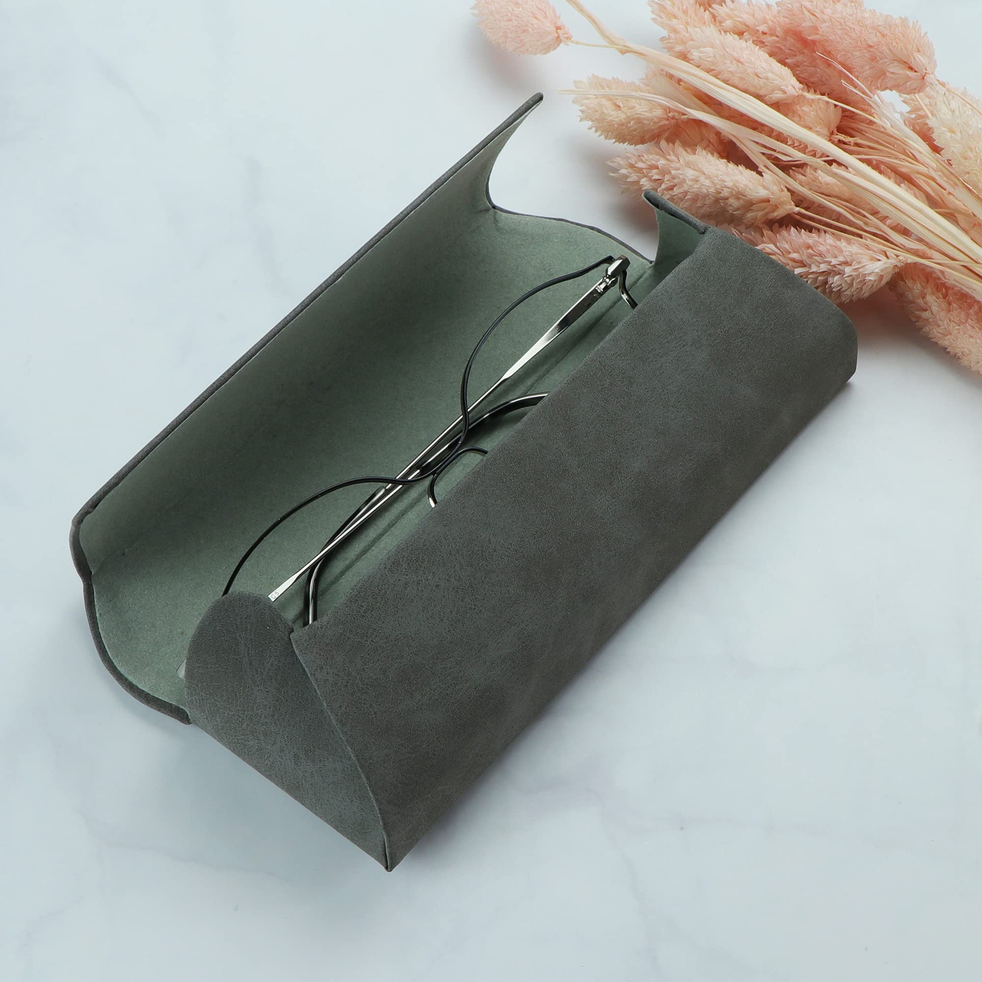 Premium Hard Shell Eyeglass Case - Durable PU Leather Sunglass Holder for Women & Men | Lightweight, Portable & Stylish | Perfect for Travel, Work & Everyday Use