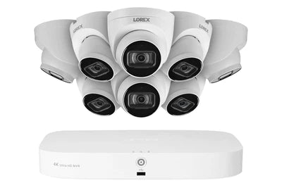 Lorex Fusion 4K 16 Channel (8 Wired + 8 WiFi) 2TB NVR Security System with Dome Cameras & Listen-In Audio - Ideal for Home & Business Surveillance