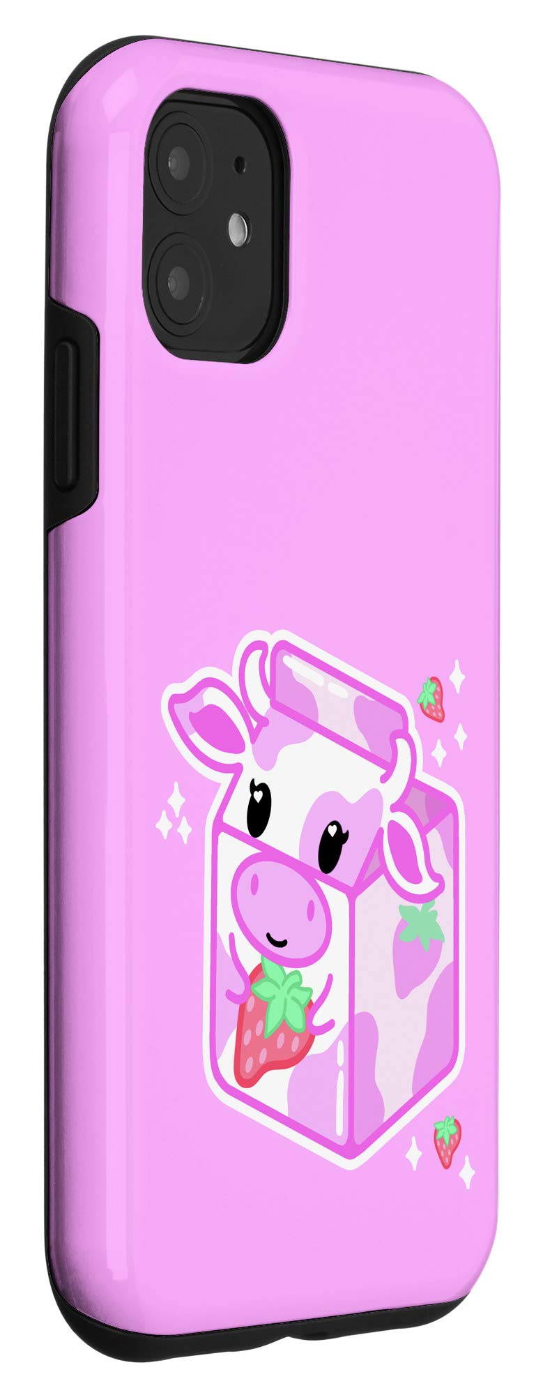 Cute Strawberry Milk Carton iPhone 11 Case - Kawaii Japanese Style Protective Cover for Girls - Perfect for School, Work & Everyday Use