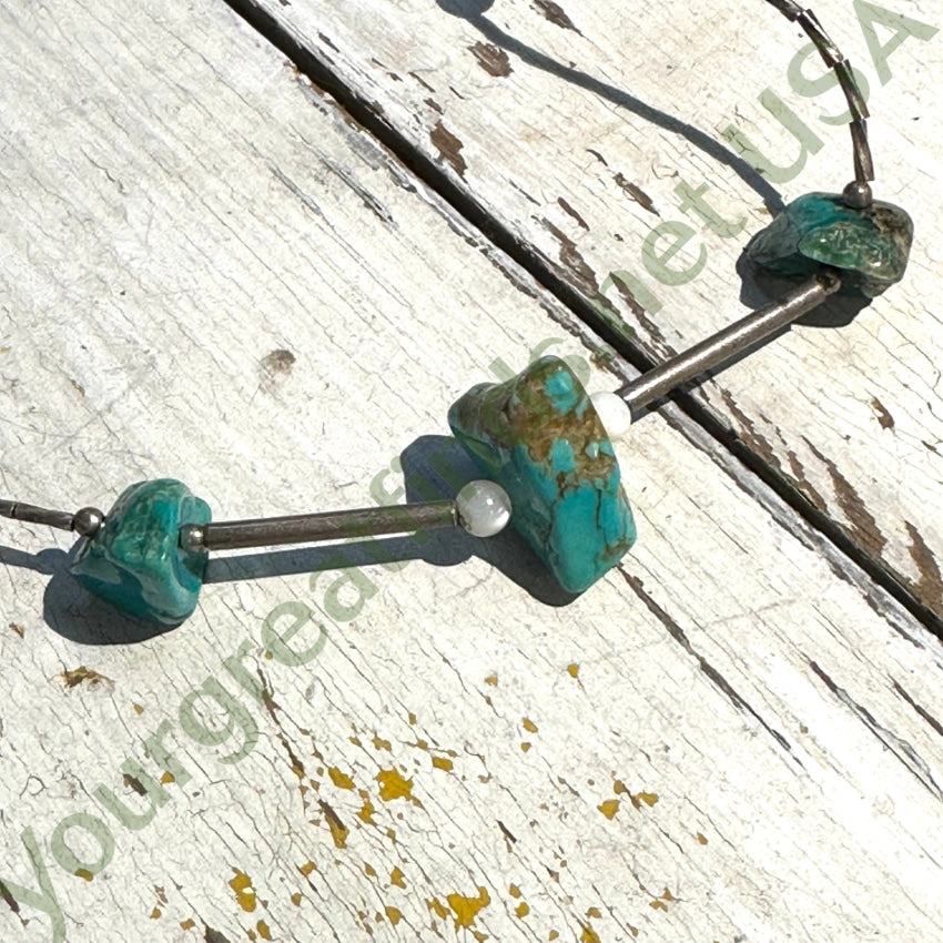 Vintage Sterling Silver Turquoise Pendant Necklace – Handmade Southwest Jewelry for Women, Boho Chic Accessory | Perfect for Casual Wear, Festivals & Gift Giving