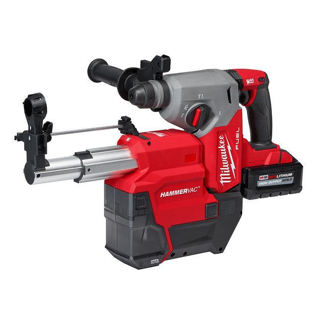 Milwaukee 2912-22DE M18 FUEL™ 1 Inch SDS Plus Rotary Hammer Drill with Dust Extractor Kit - Perfect for Concrete Drilling, Demolition & Construction Projects