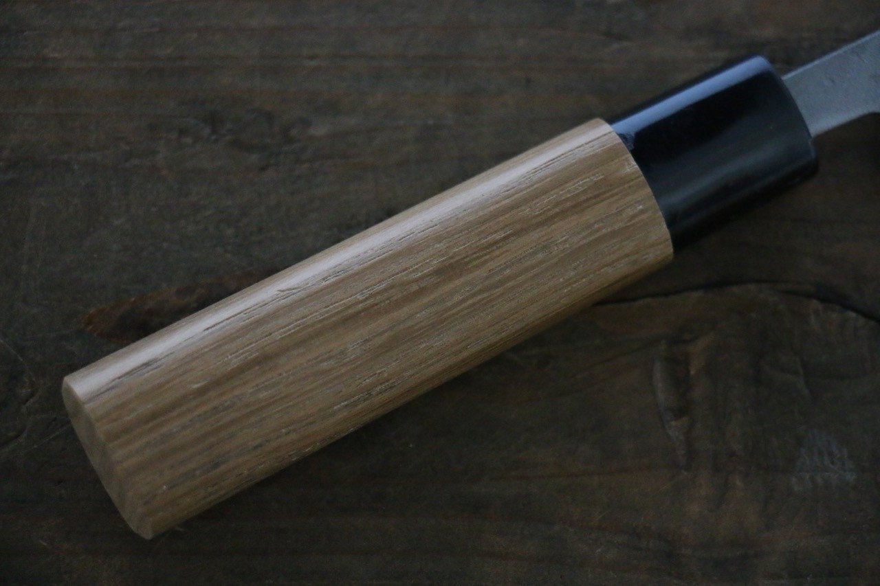 Premium Seisuke Blue Steel No.2 Nashiji Ajikiri Knife 105mm - Japanese High Carbon Steel Kitchen Knife with Chestnut Wood Handle - Perfect for Sushi, Vegetables & Precision Cutting