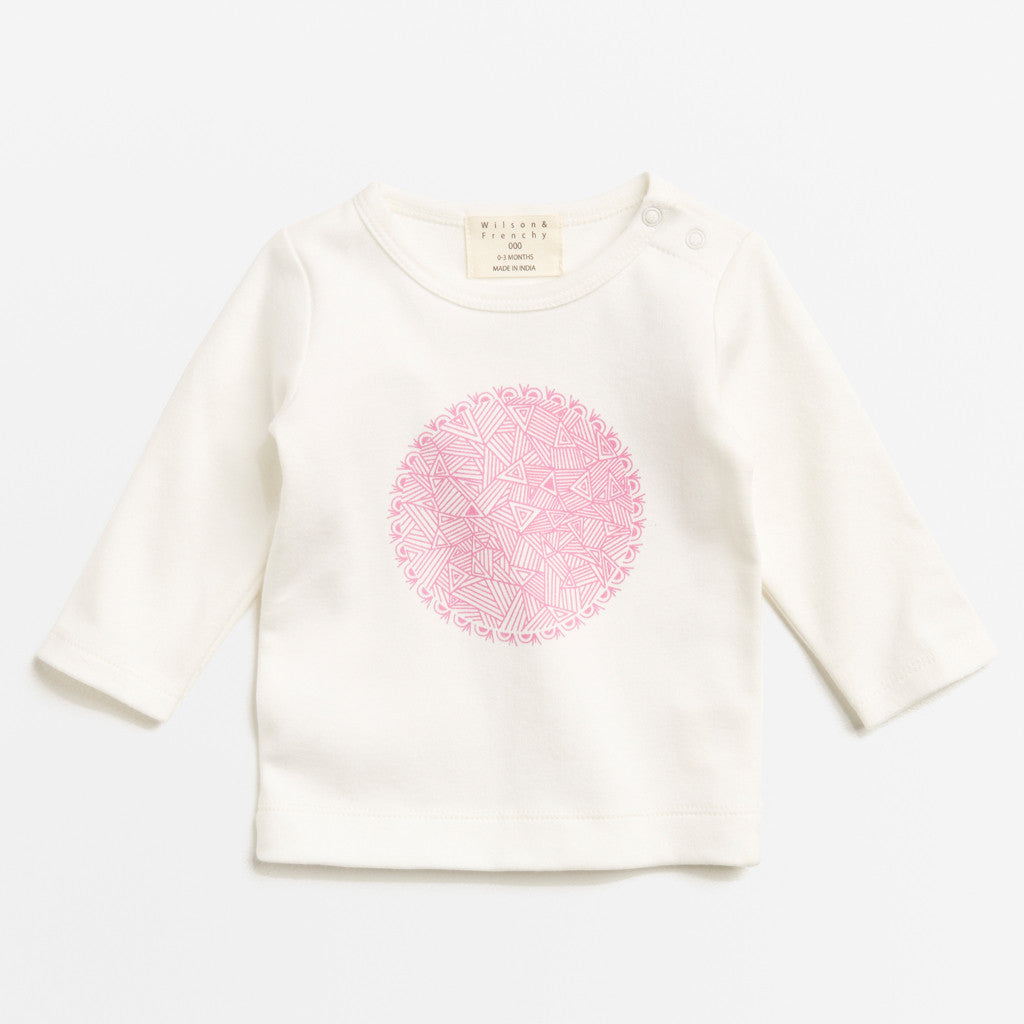 Pink Geometric Floral Print Women's T-Shirt - Stylish Casual Blouse for Summer Outfits & Boho Fashion