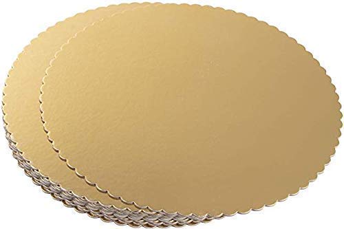 Vibgyor 10 Inch Round Cardboard Cake Boards - 5 Pack, Gold Cake Circles for Baking, Decorating & Serving - Perfect for Birthday, Wedding & Party Cakes